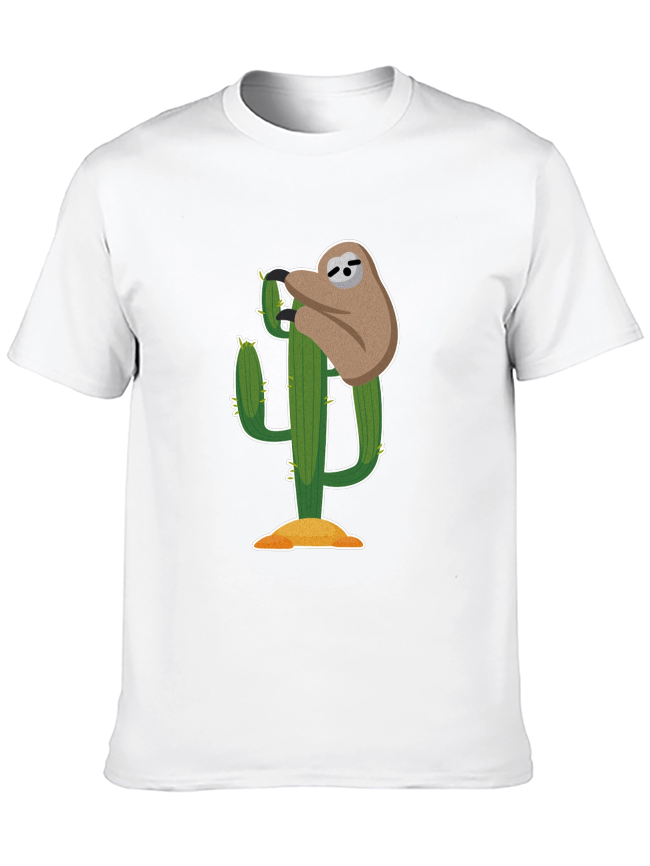 Sloth on Cactus Graphic T-Shirt