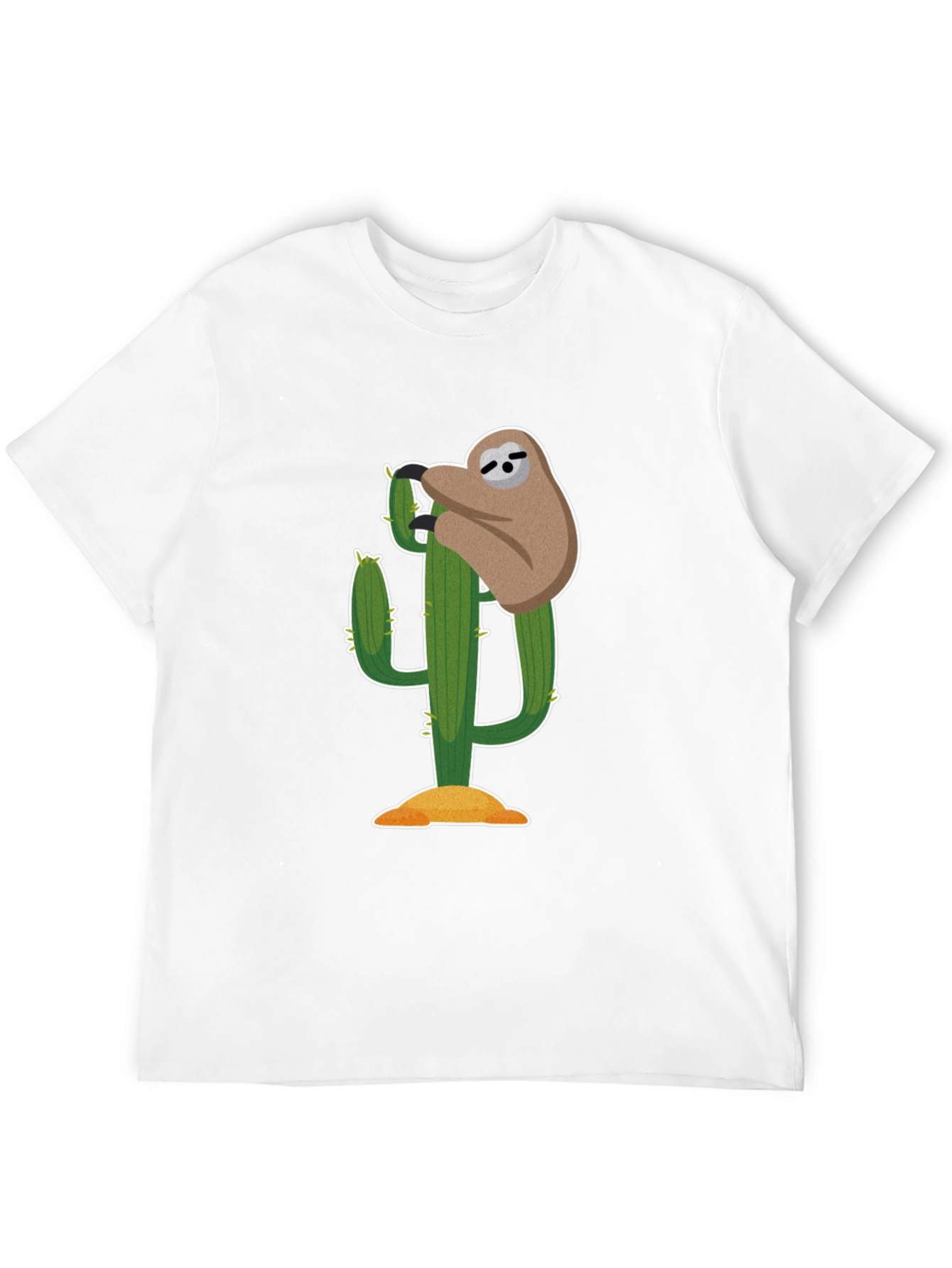 Sloth on Cactus Graphic T-Shirt