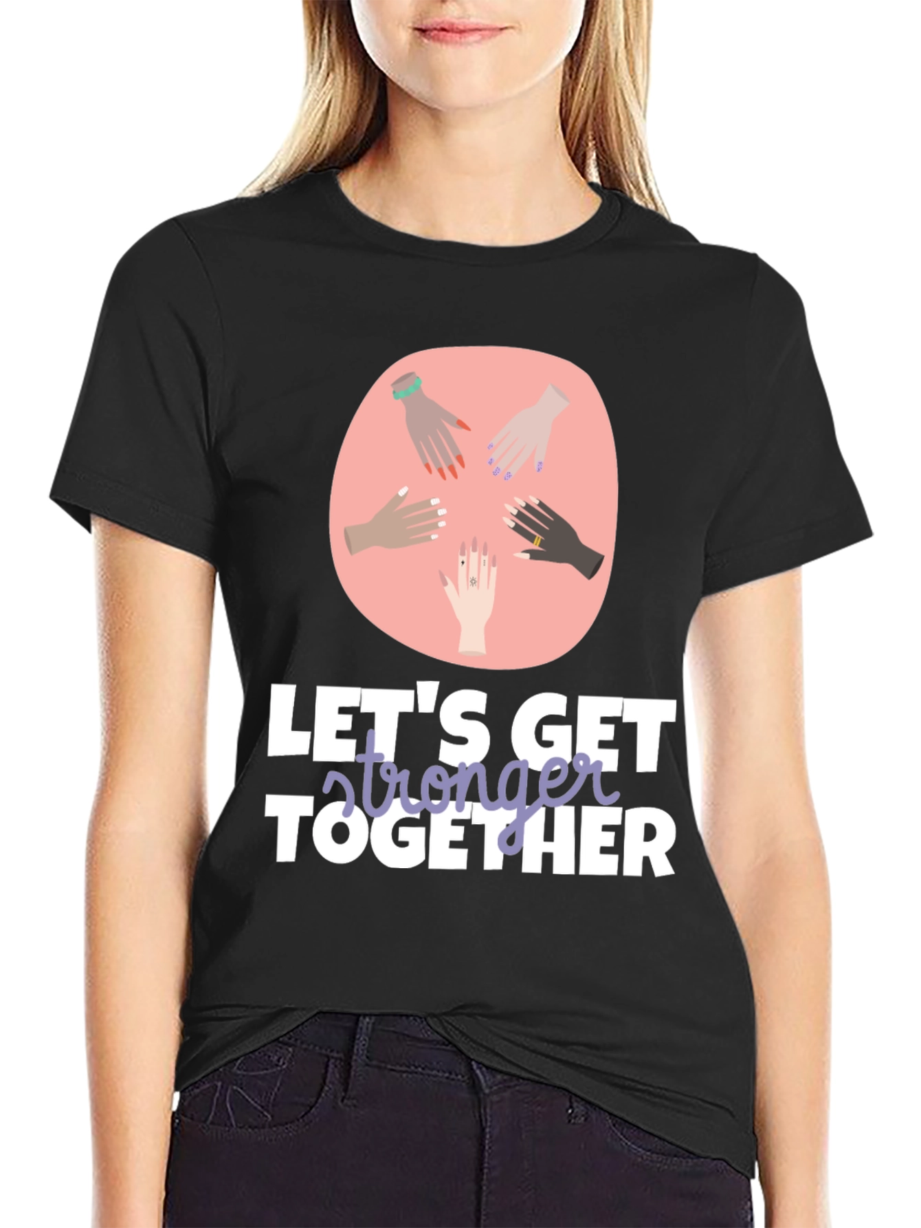 Stronger Together Graphic Tee - Unisex Black T-Shirt