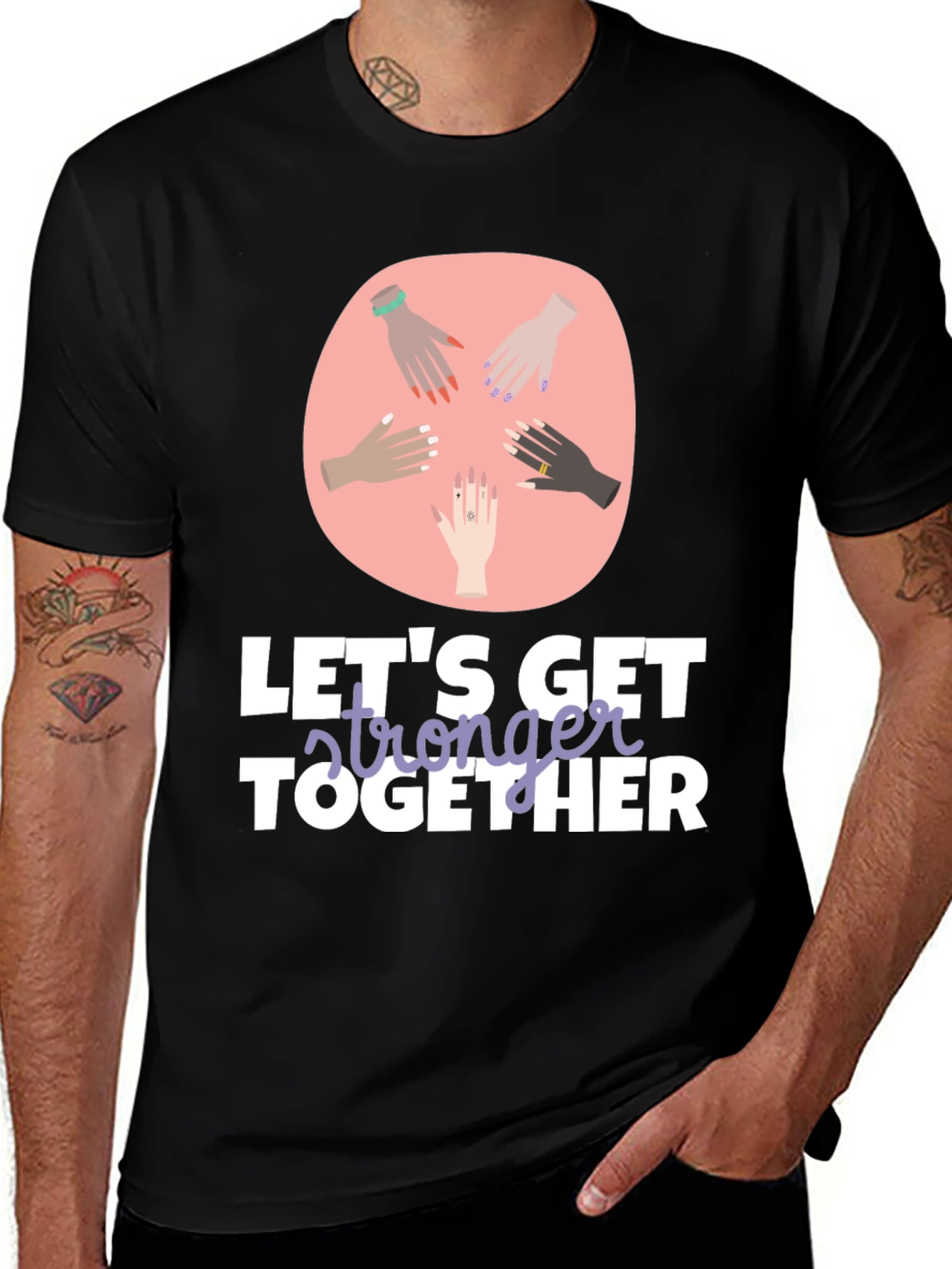 Stronger Together Graphic Tee - Unisex Black T-Shirt