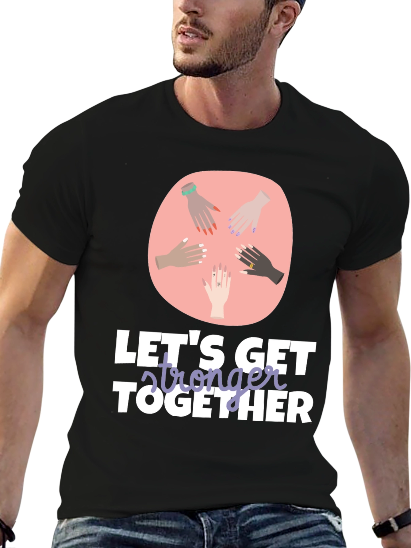 Stronger Together Graphic Tee - Unisex Black T-Shirt