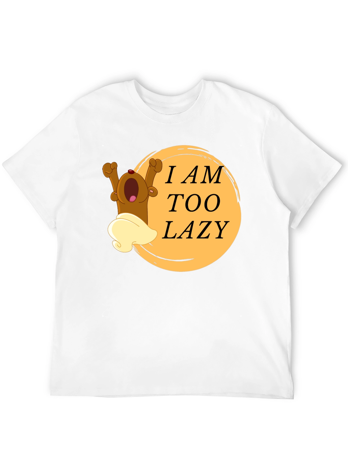 Lazy Bear Cartoon Graphic T-Shirt