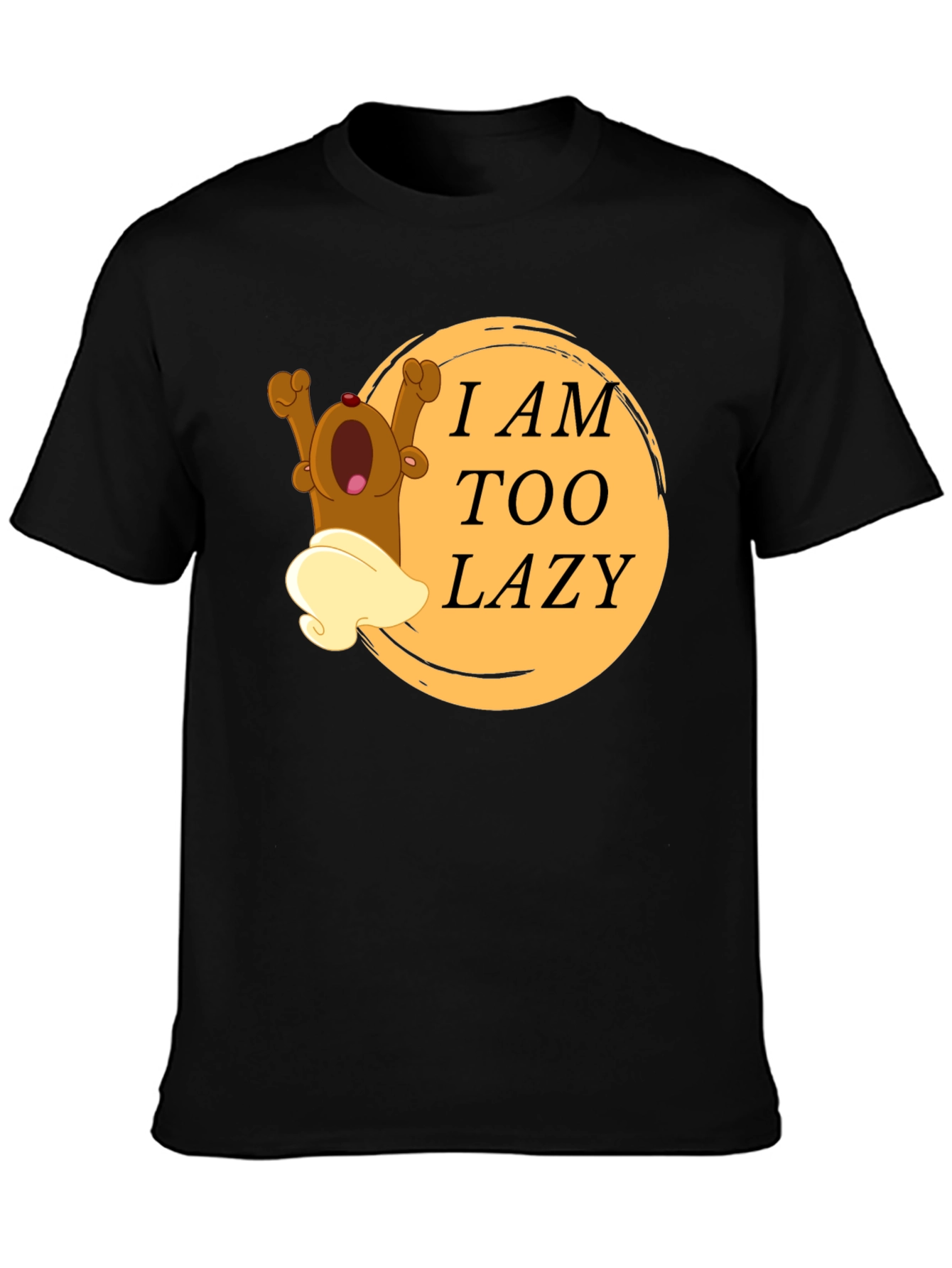 Lazy Bear Cartoon Graphic T-Shirt