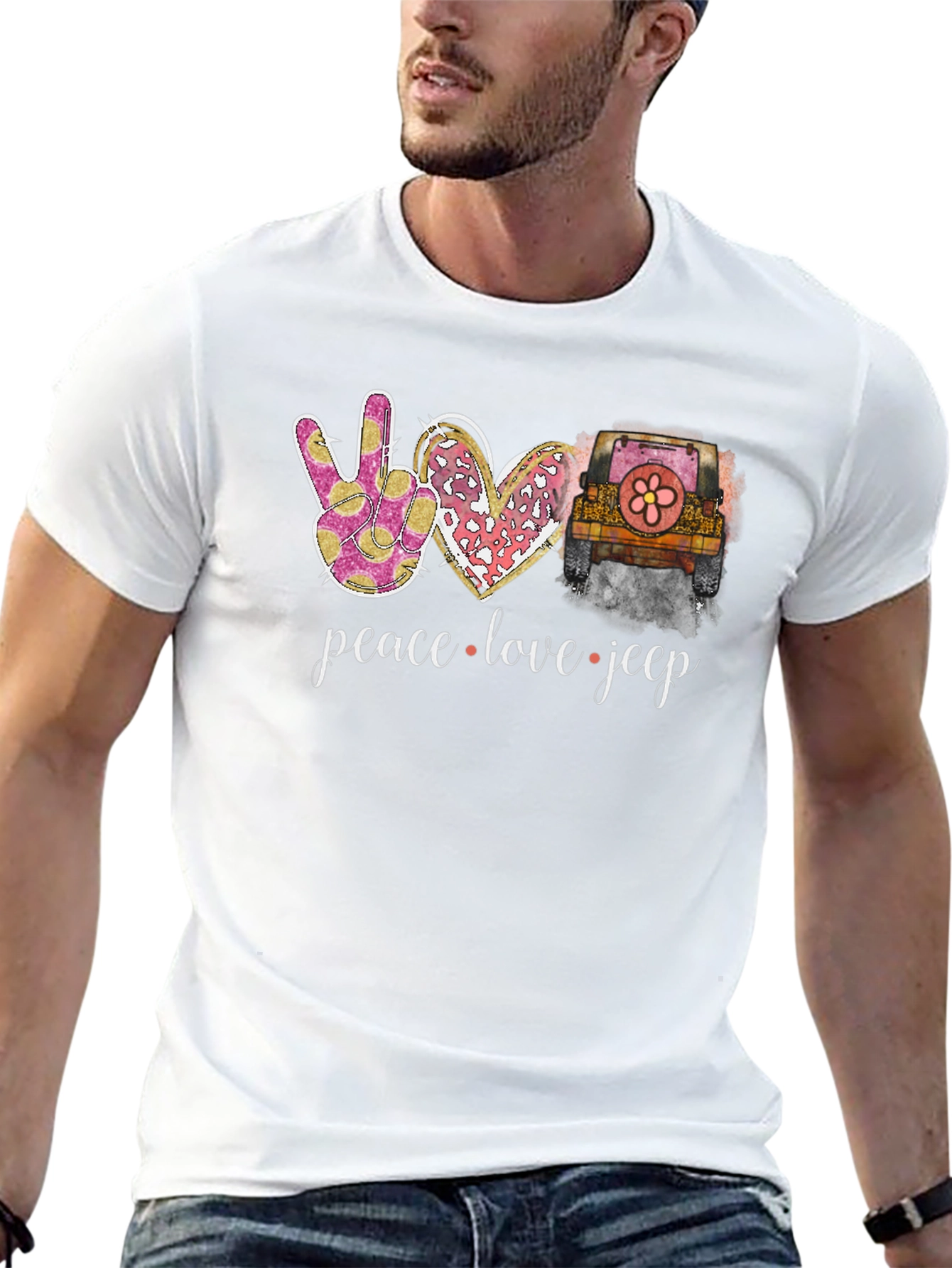 Peace Love Jeep Graphic T-Shirt
