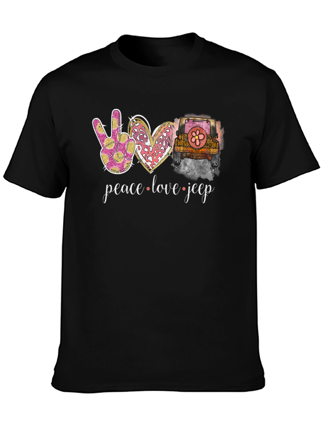 Peace Love Jeep Graphic T-Shirt