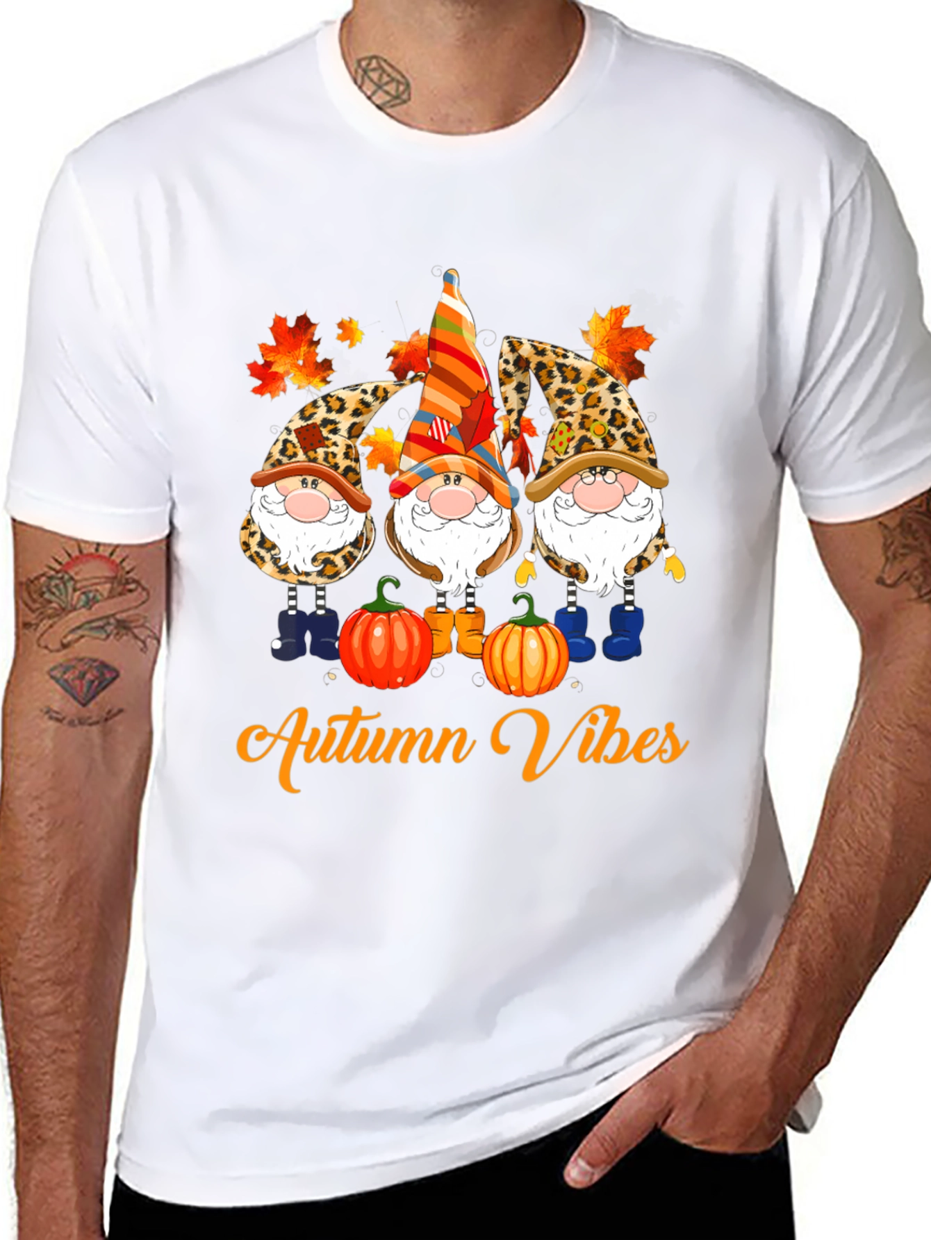 Autumn Vibes Gnome T-Shirt - Fall Season Apparel