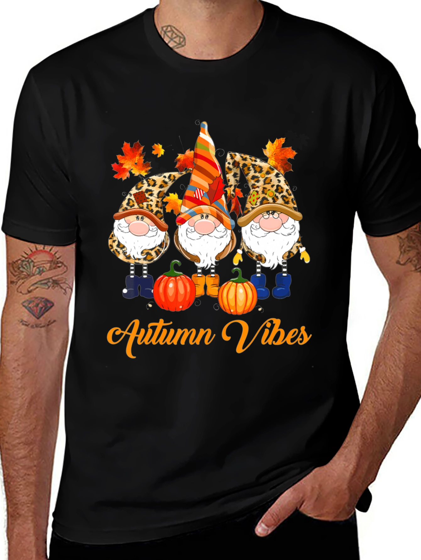 Autumn Vibes Gnome T-Shirt - Fall Season Apparel