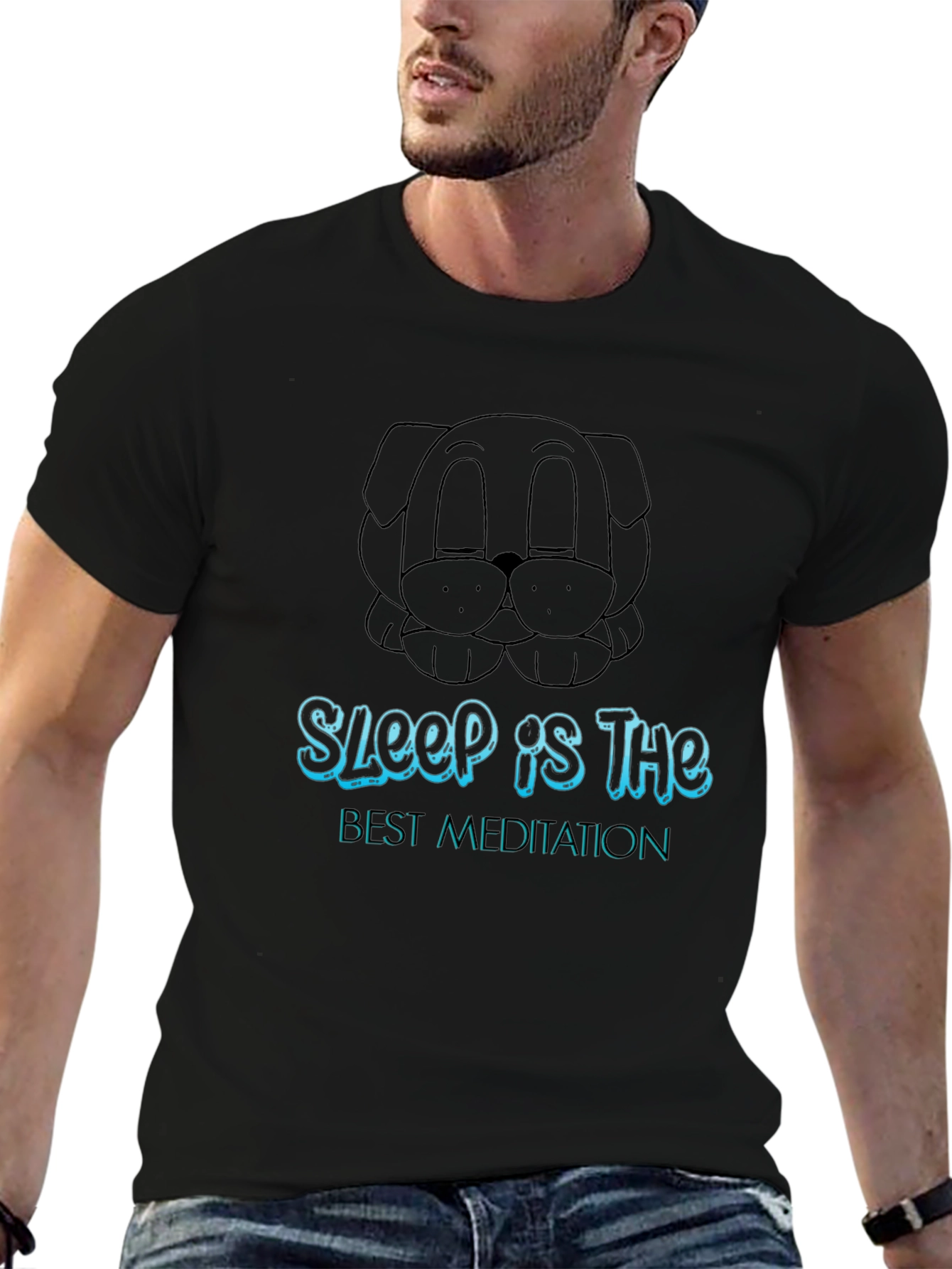 Sleep is the Best Meditation Black T-Shirt