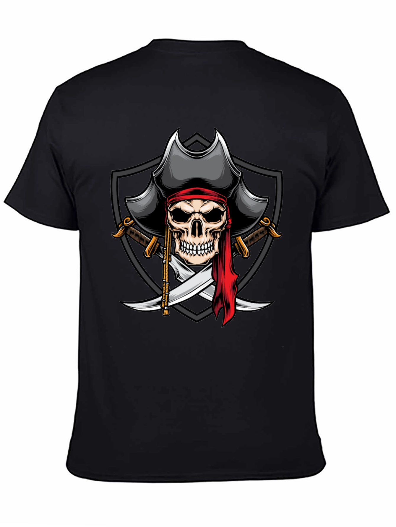 Skull Pirate T-Shirt - Mens Black Graphic Tee