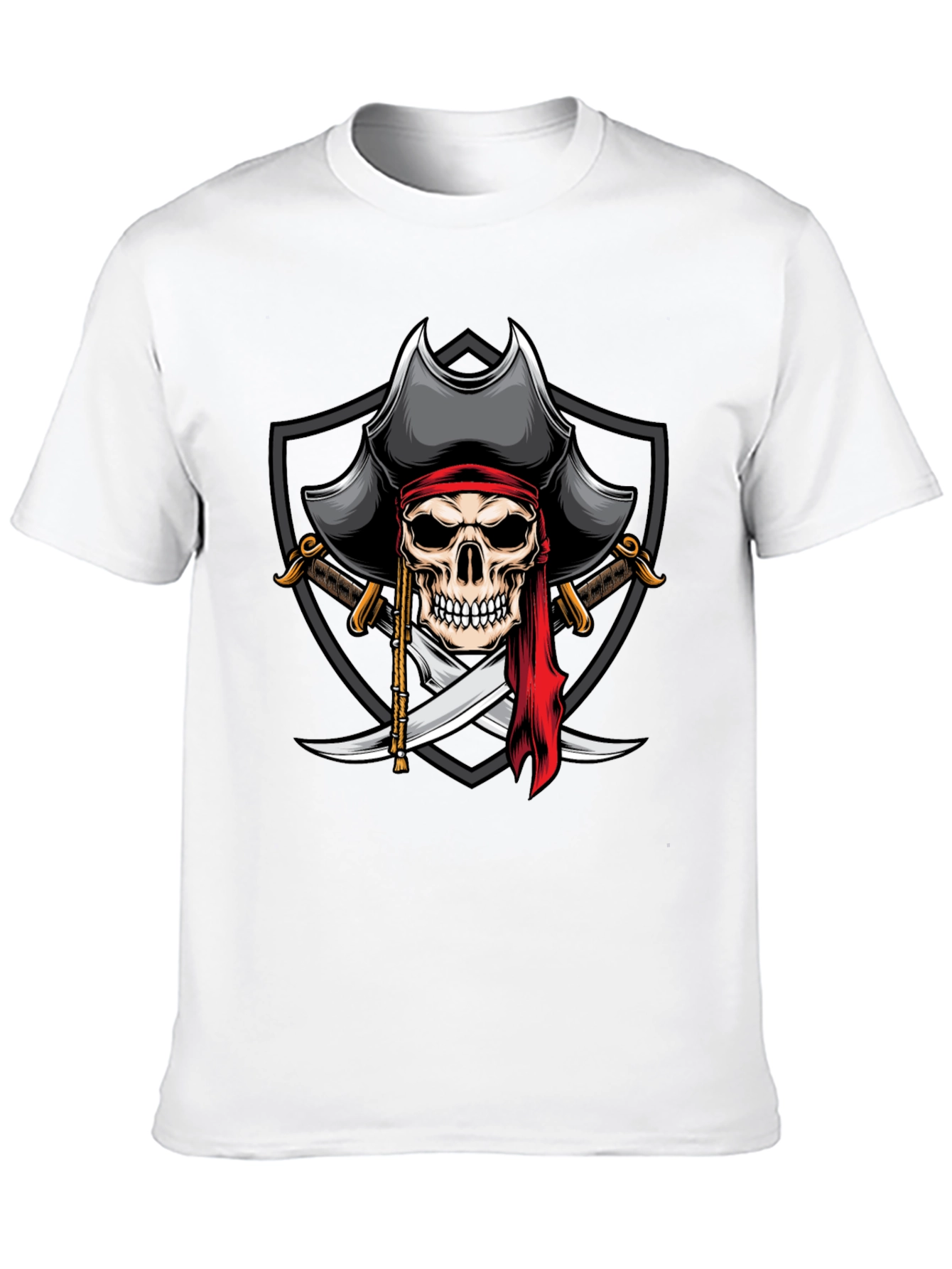Skull Pirate T-Shirt - Mens Black Graphic Tee