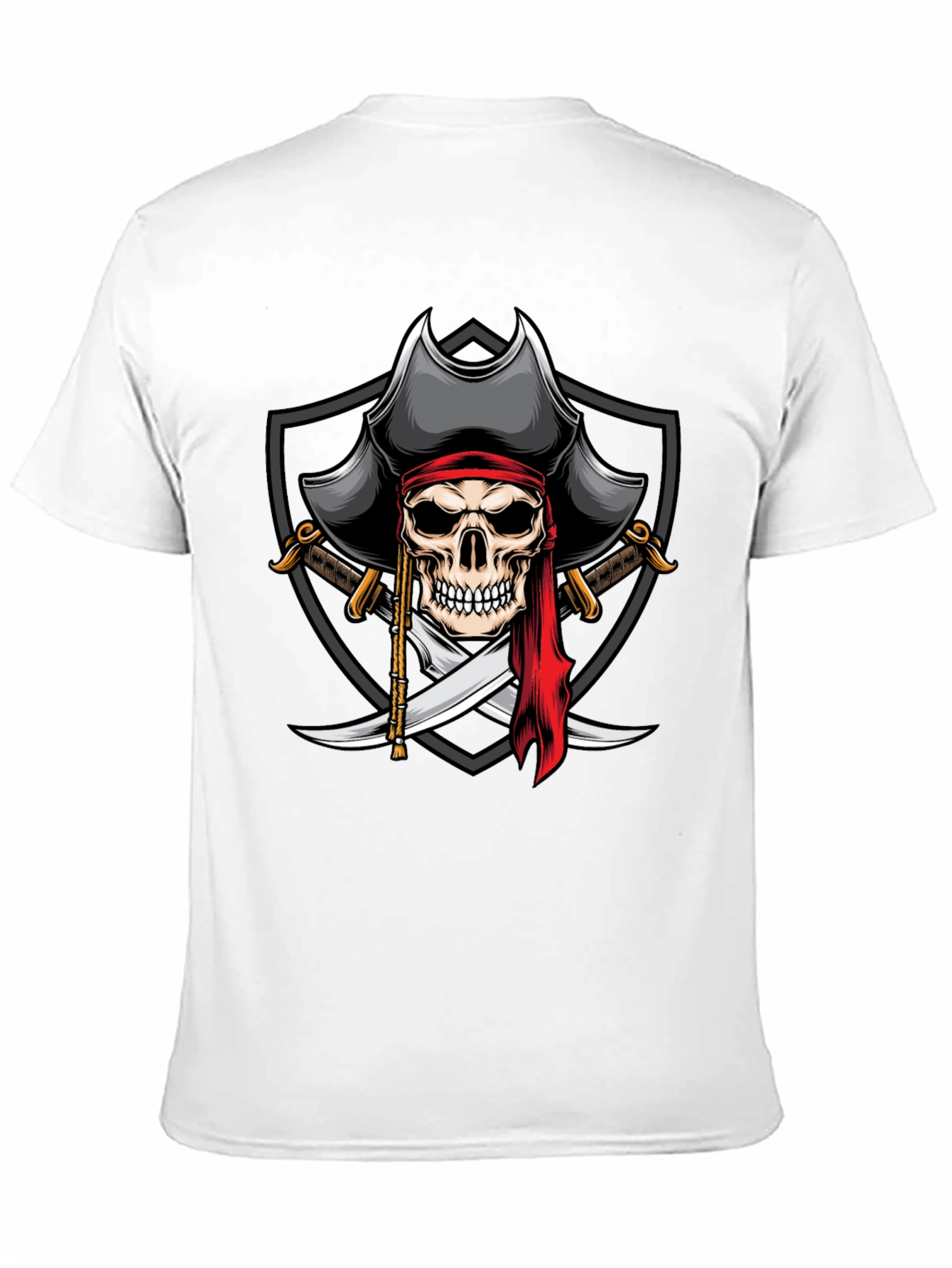 Skull Pirate T-Shirt - Mens Black Graphic Tee