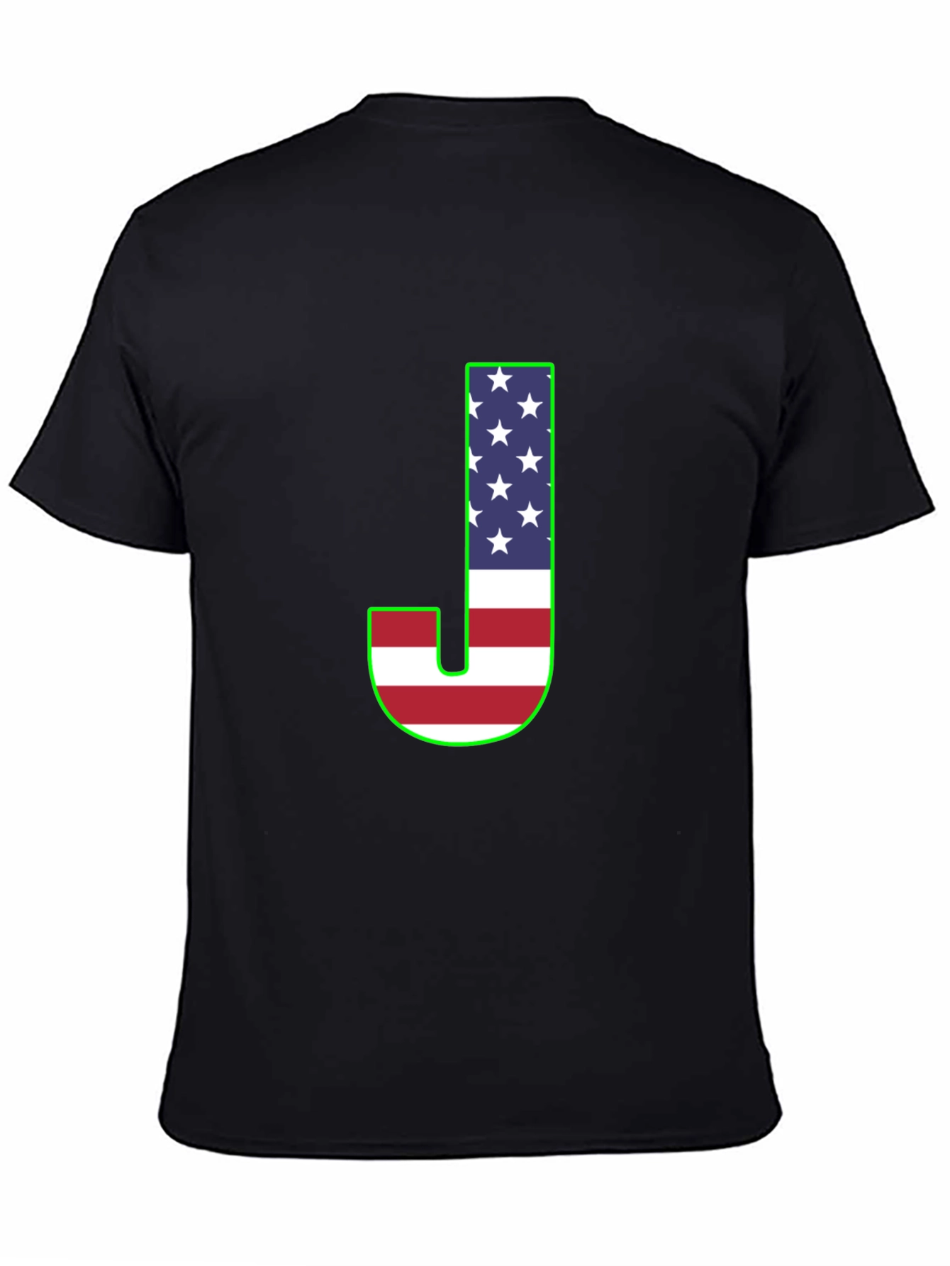 Letter J USA Flag Graphic T-Shirt