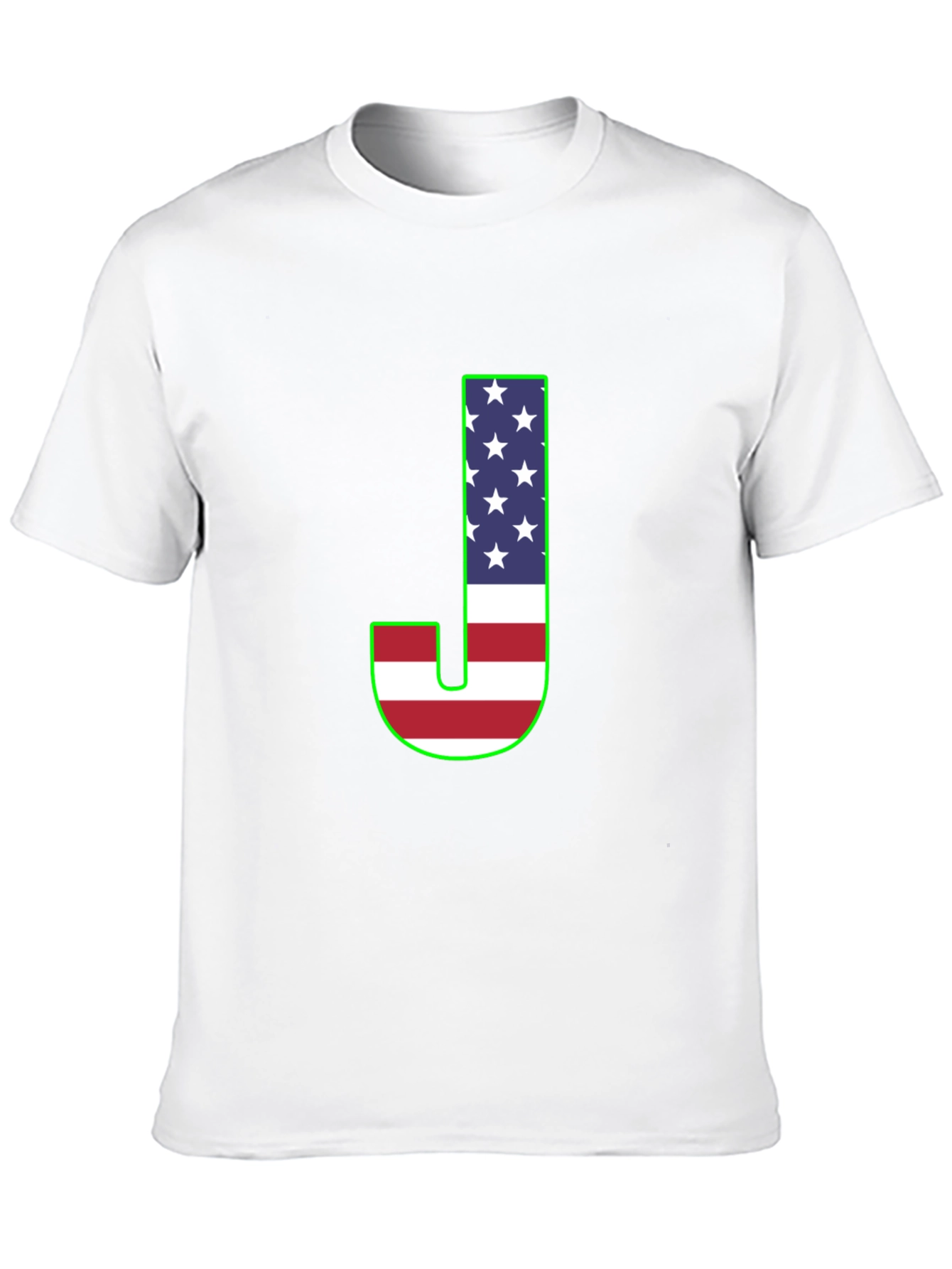 Letter J USA Flag Graphic T-Shirt