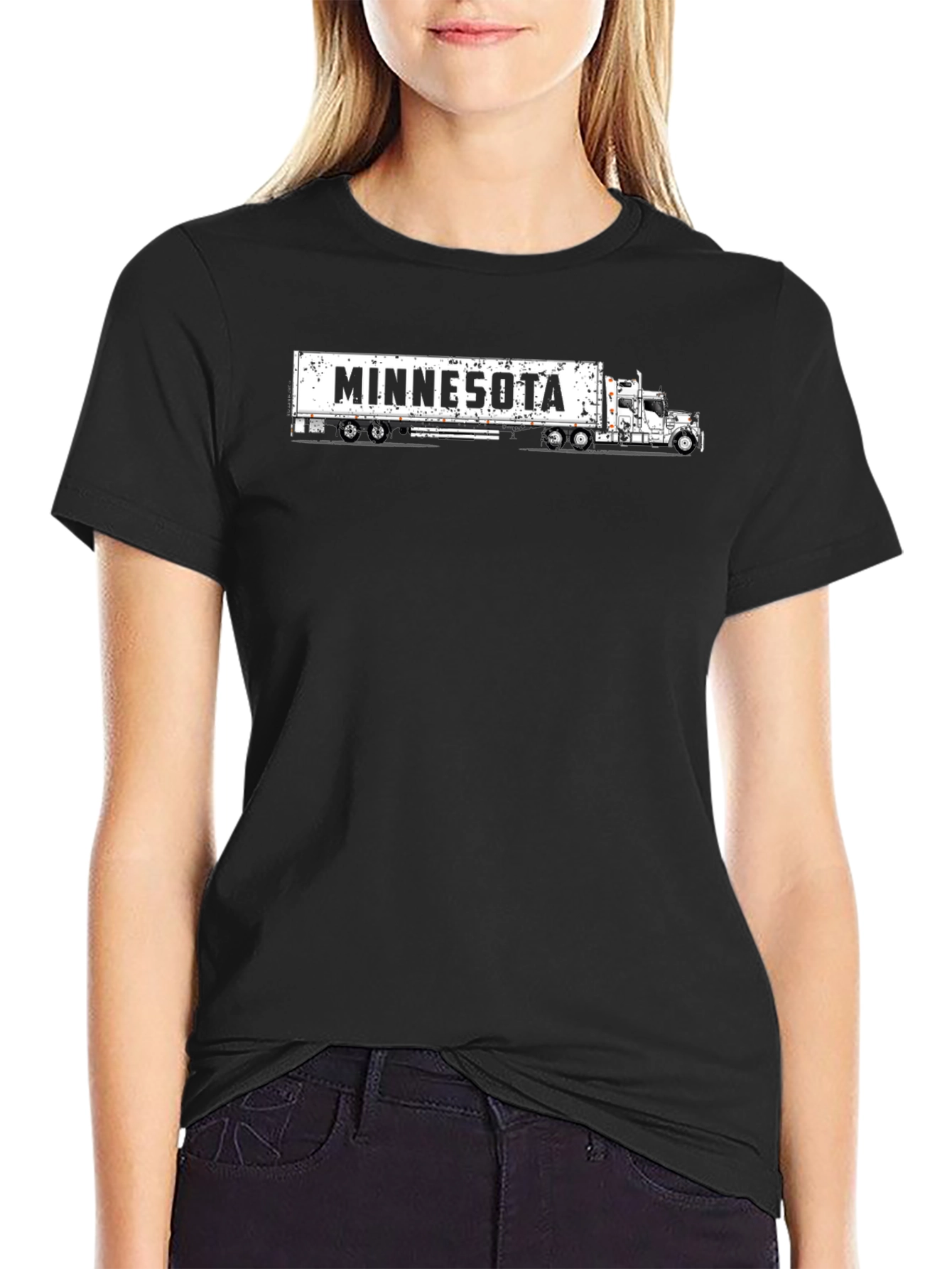 Minnesota Trucker T-Shirt - Black Cotton Tee