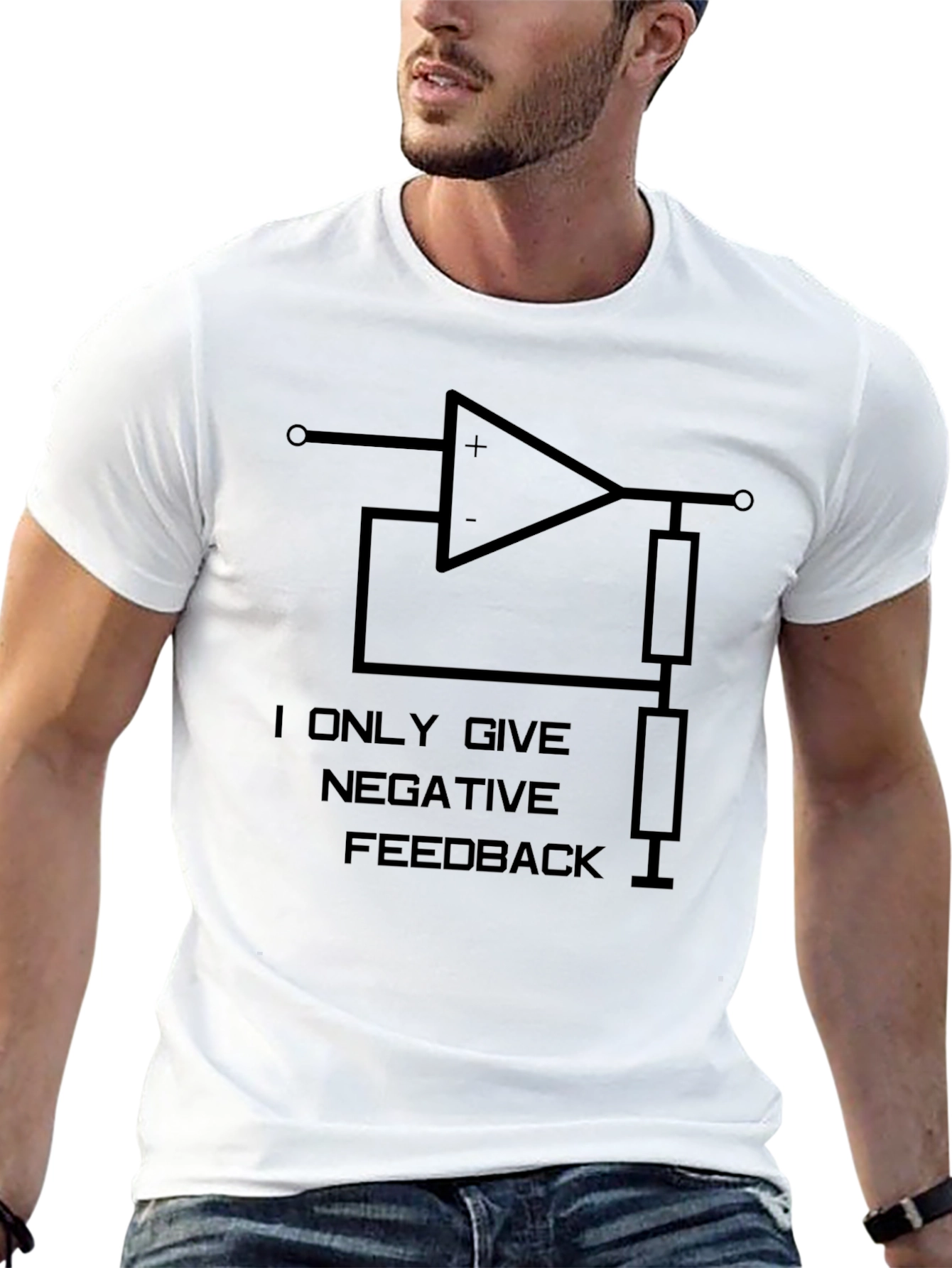 Negative Feedback Black Graphic Tee
