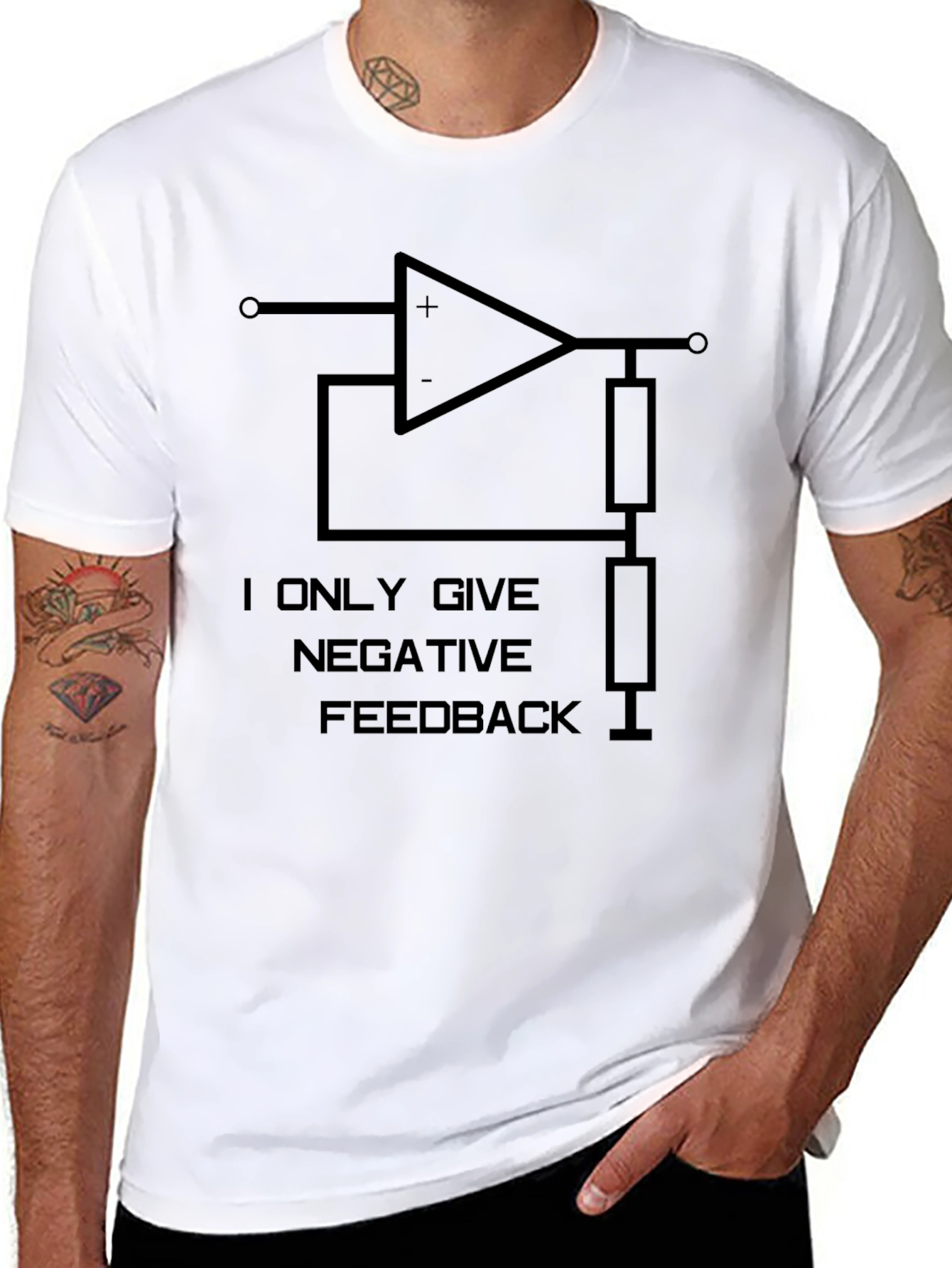 Negative Feedback Black Graphic Tee