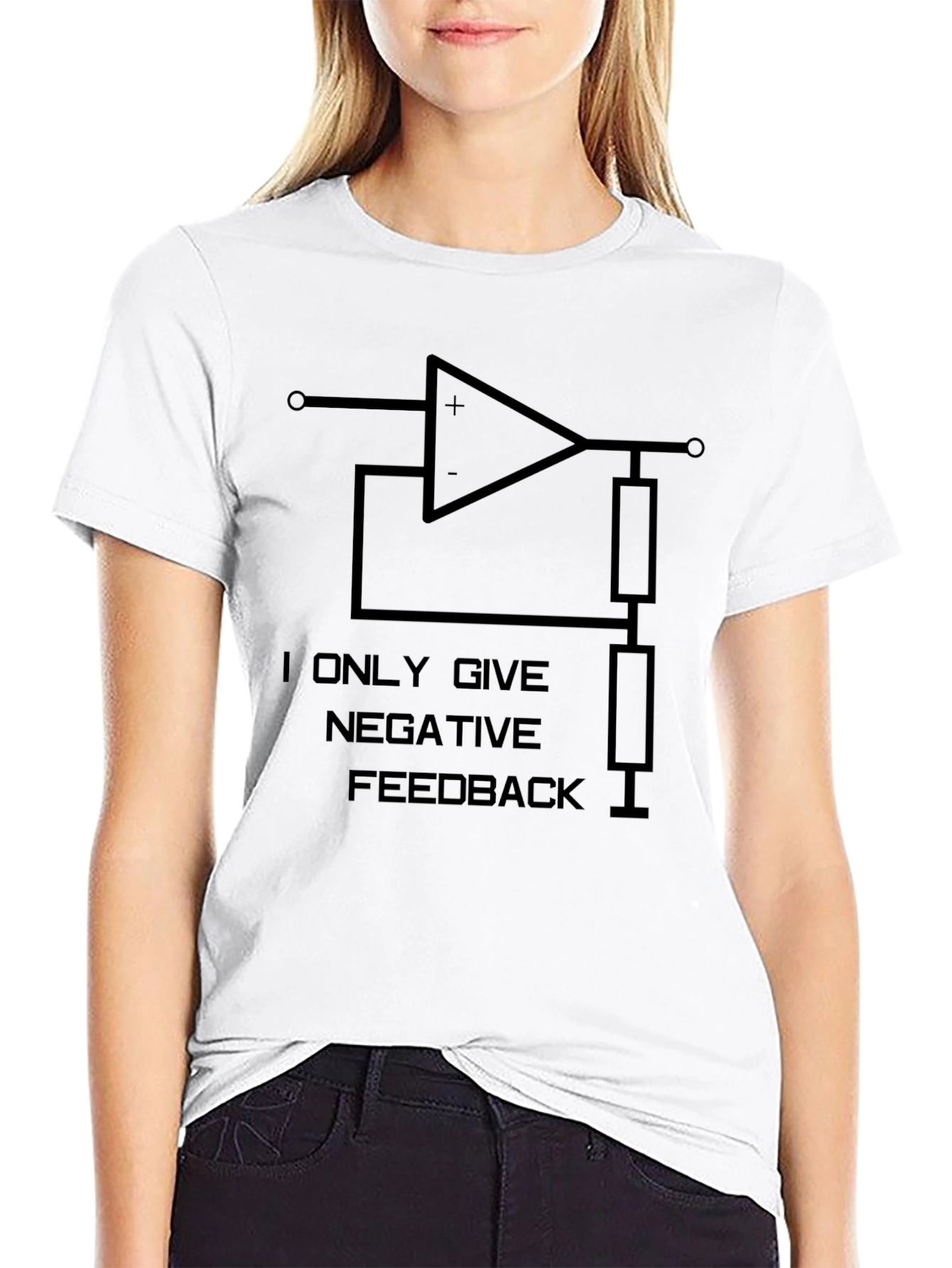 Negative Feedback Black Graphic Tee