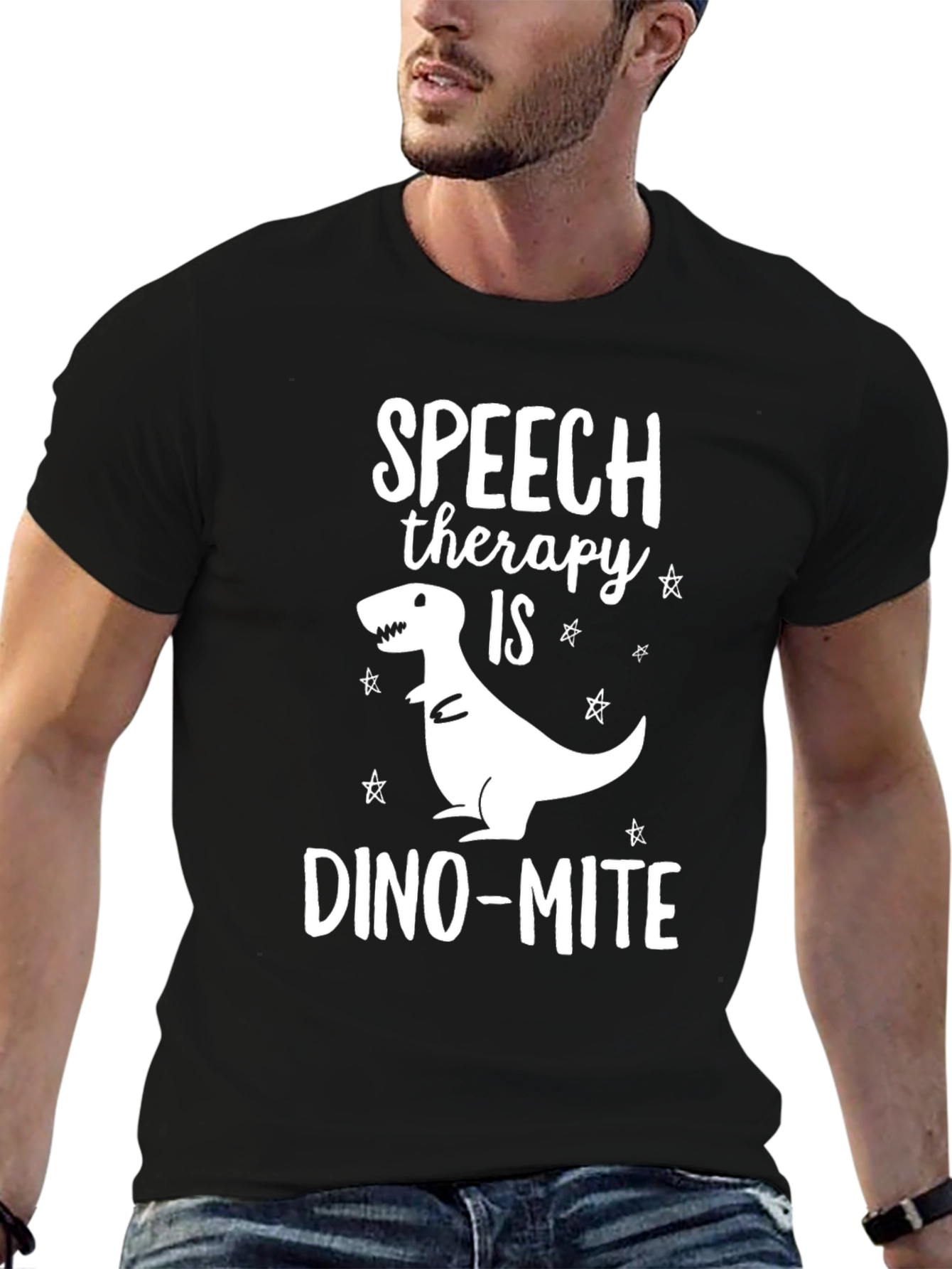 Speech Therapy Dino-mite Black T-Shirt