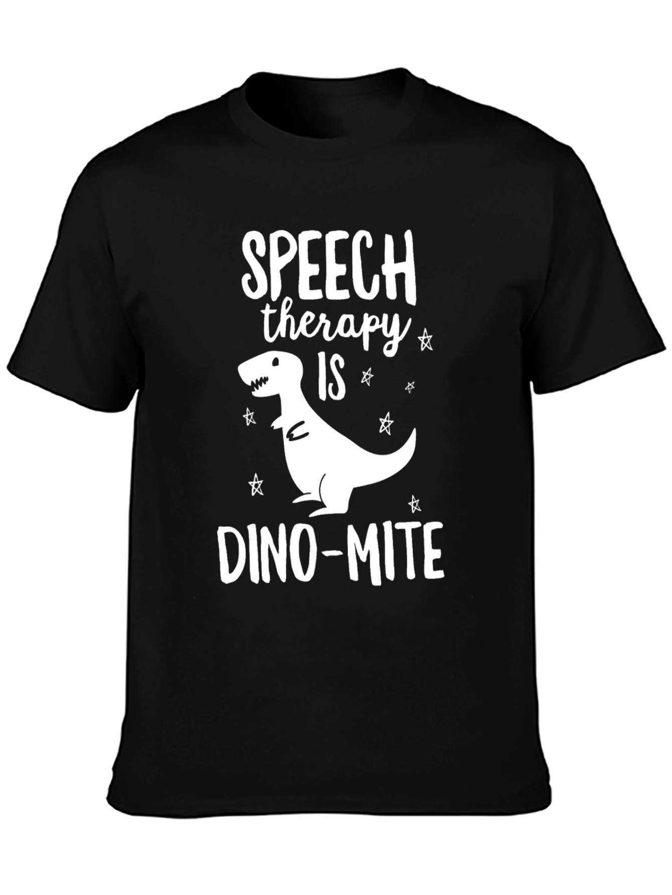 Speech Therapy Dino-mite Black T-Shirt