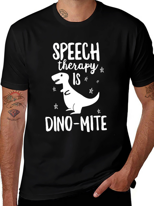 Speech Therapy Dino-mite Black T-Shirt