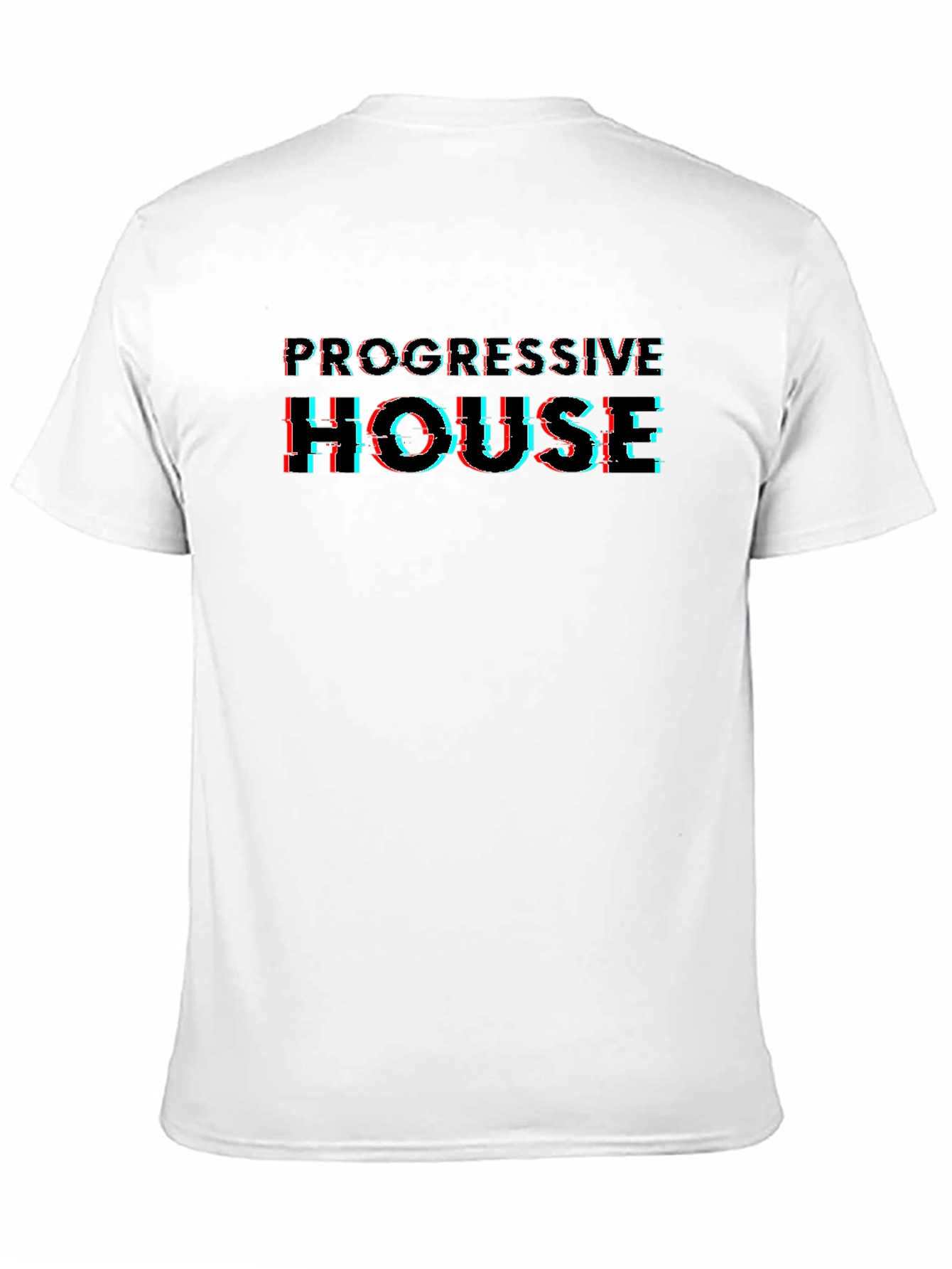 Progressive House Glitch Style Black T-Shirt