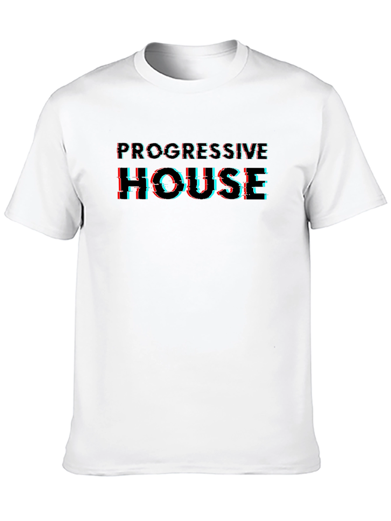 Progressive House Glitch Style Black T-Shirt