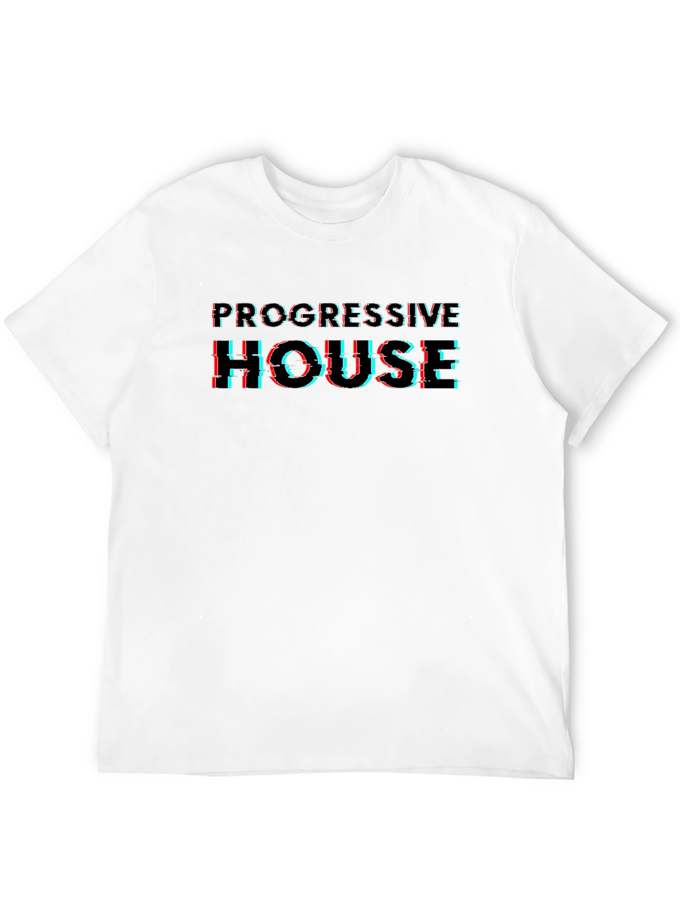 Progressive House Glitch Style Black T-Shirt