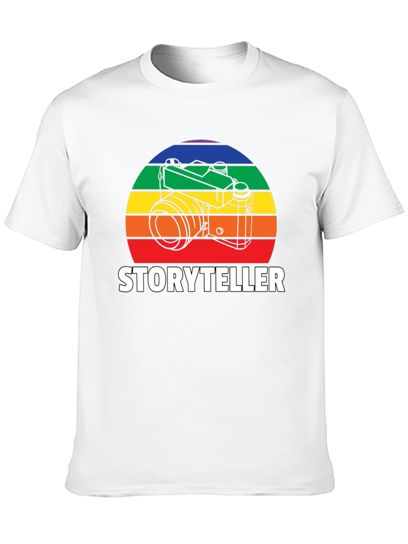 Storyteller Photographer T-Shirt - Rainbow Camera Design