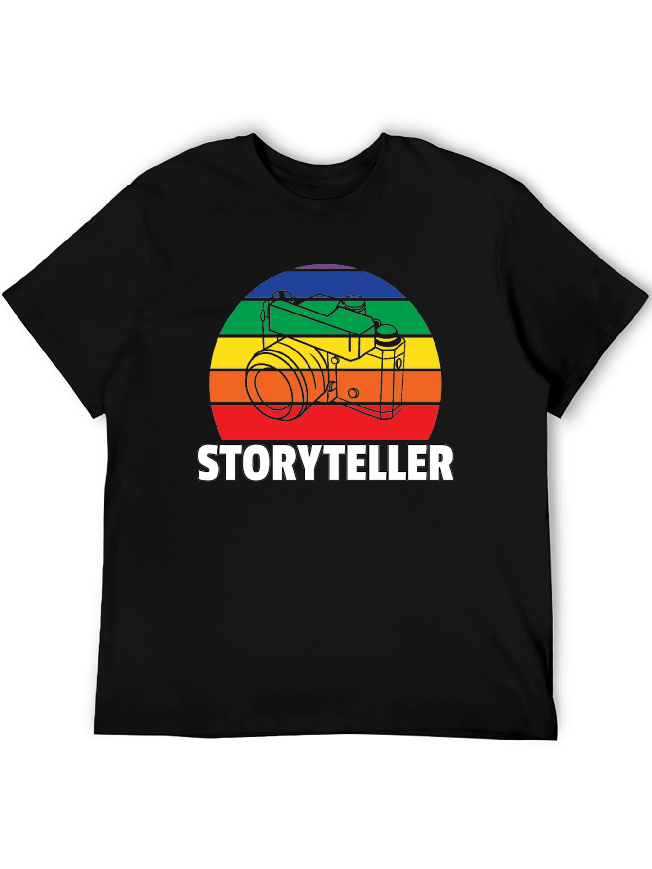 Storyteller Photographer T-Shirt - Rainbow Camera Design