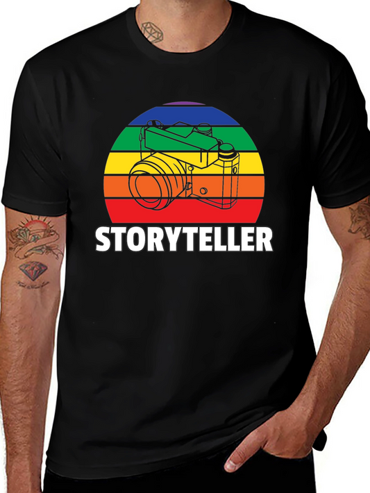 Storyteller Photographer T-Shirt - Rainbow Camera Design