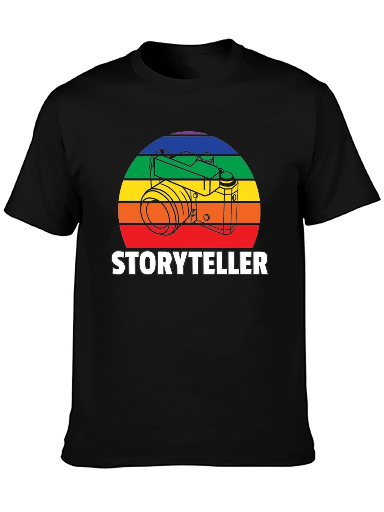 Storyteller Photographer T-Shirt - Rainbow Camera Design
