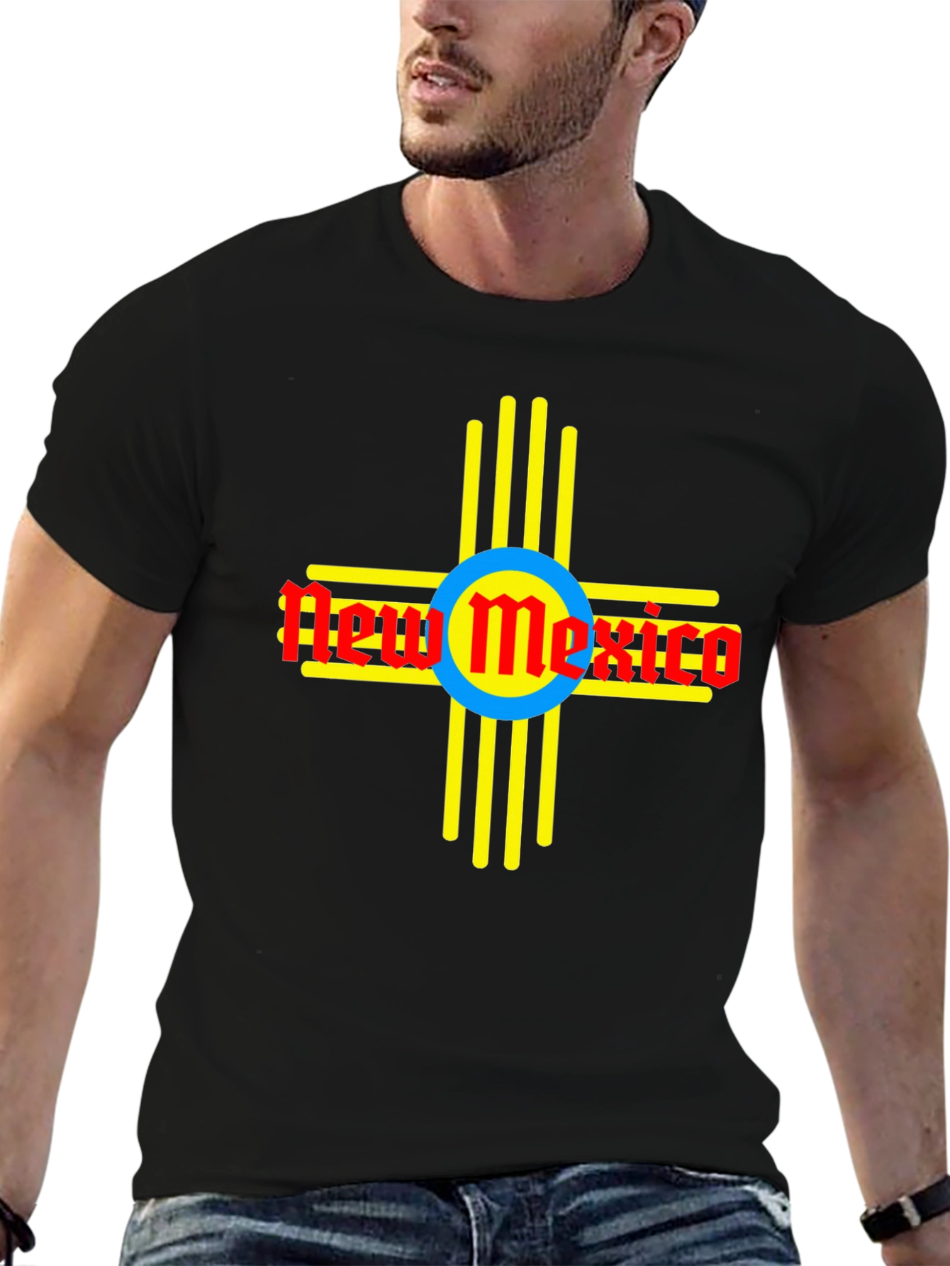 New Mexico Zia Symbol Black T-Shirt