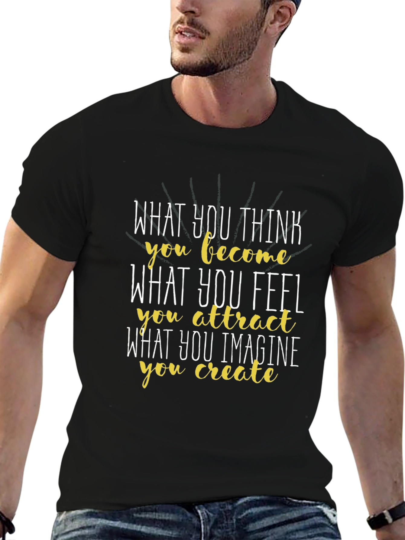 Inspirational Quote Graphic T-Shirt - Black