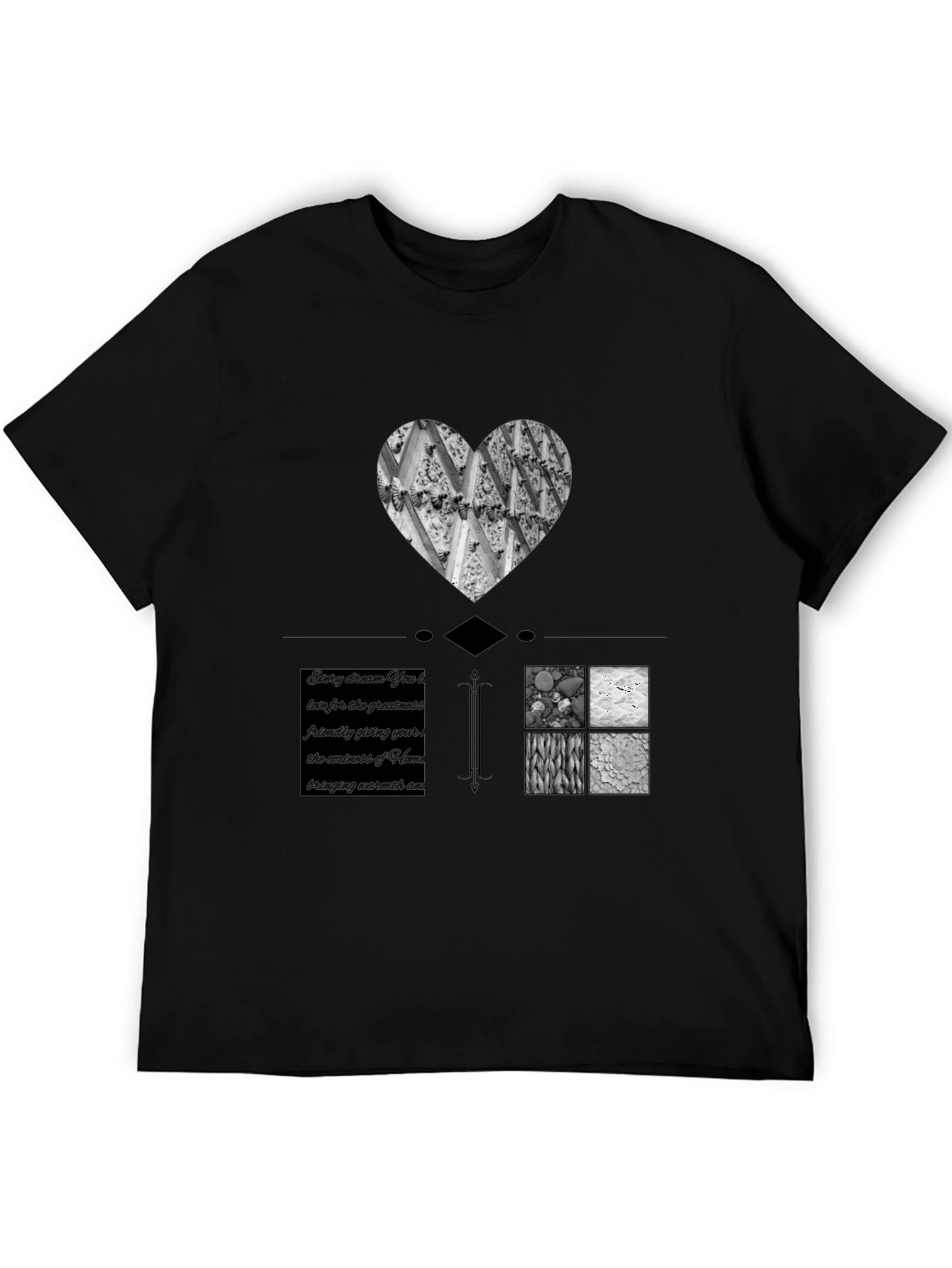 Artistic Graphic Print Black T-Shirt