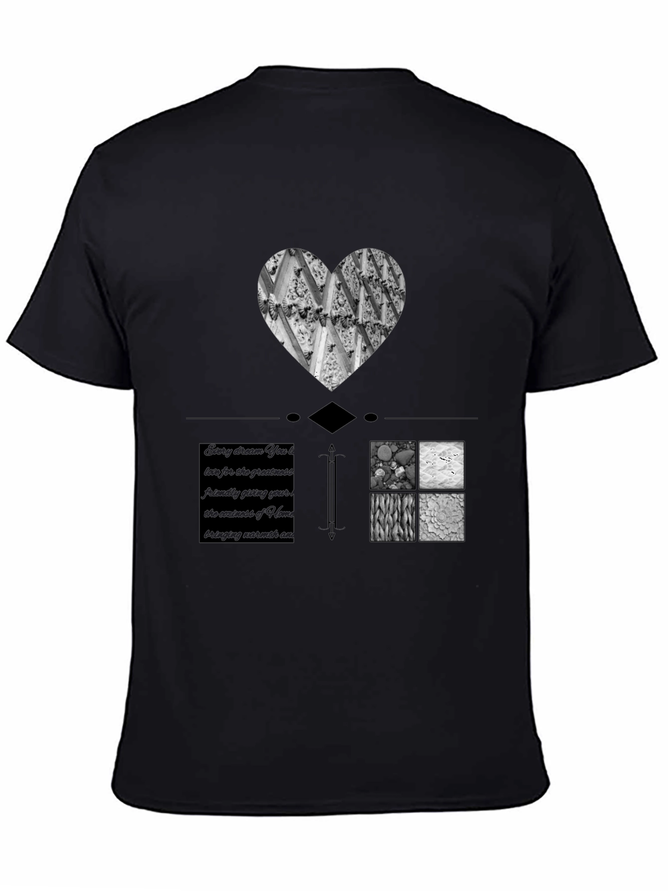 Artistic Graphic Print Black T-Shirt