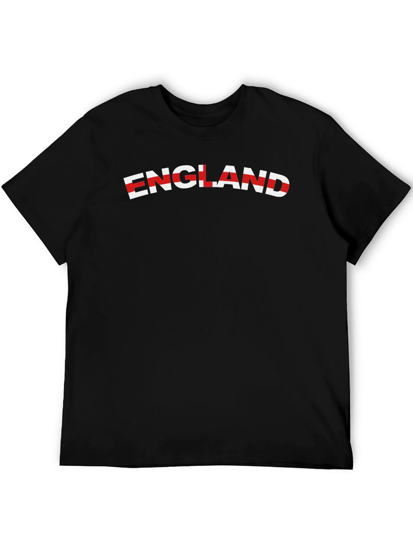 England Flag Graphic Tee - Black Cotton T-Shirt