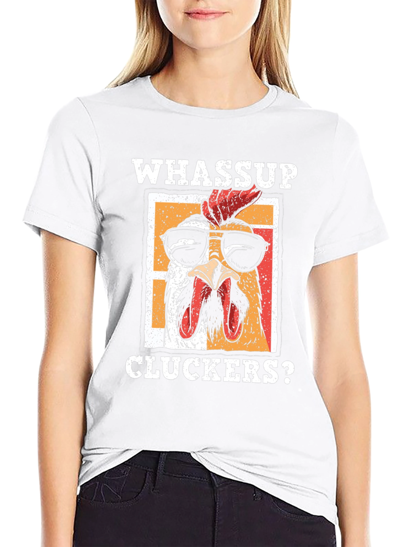Whassup Cluckers? T-Shirt - Cool Chicken Design
