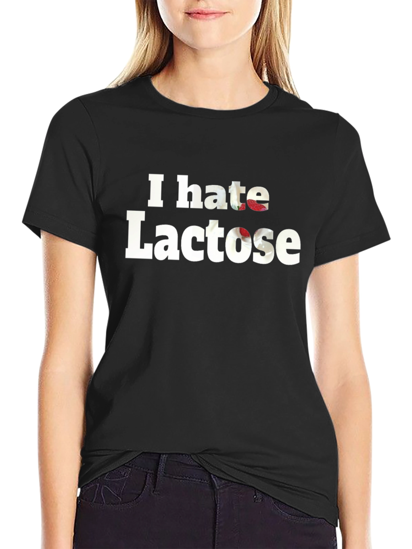 I Hate Lactose Black Tee