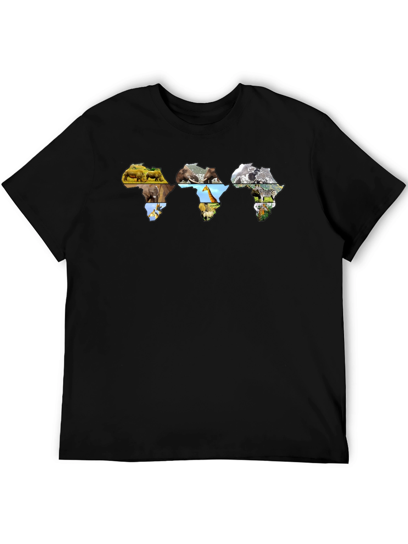 African Wildlife Map Graphic T-Shirt