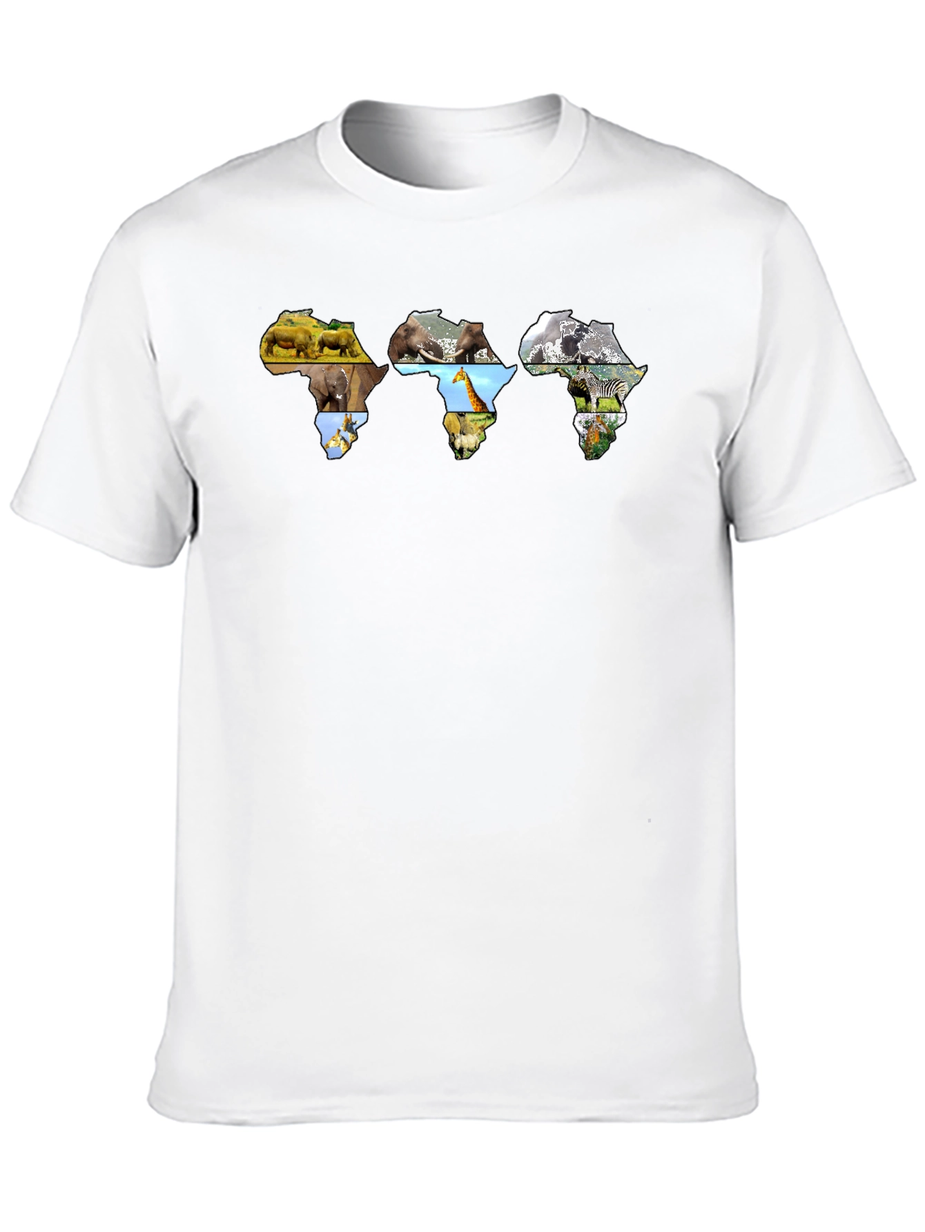 African Wildlife Map Graphic T-Shirt