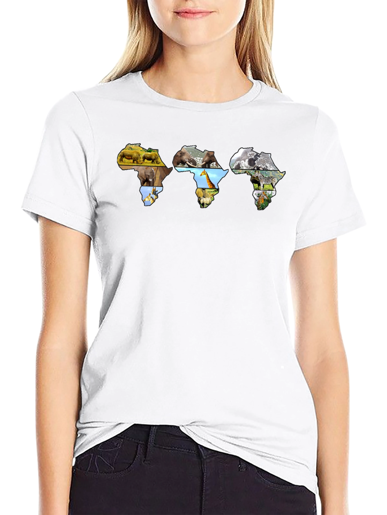 African Wildlife Map Graphic T-Shirt