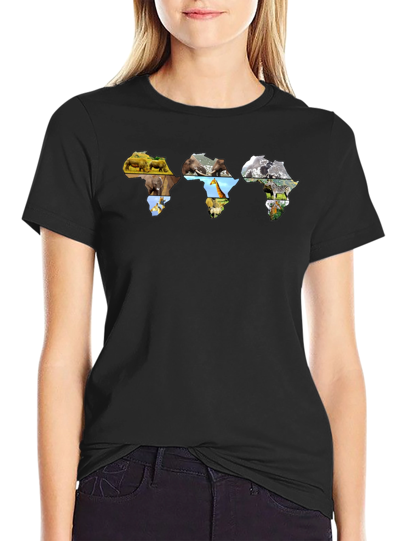 African Wildlife Map Graphic T-Shirt