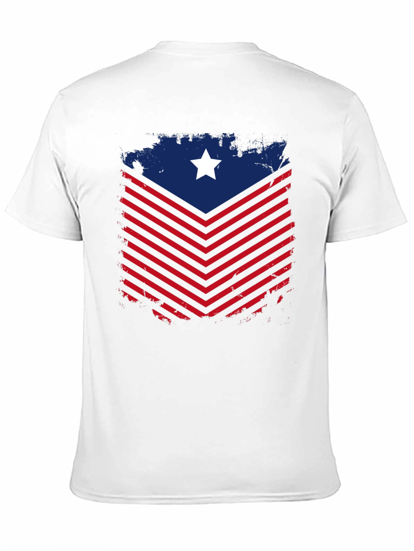 Patriotic Chevron Star Graphic Tee - Mens Black T-Shirt