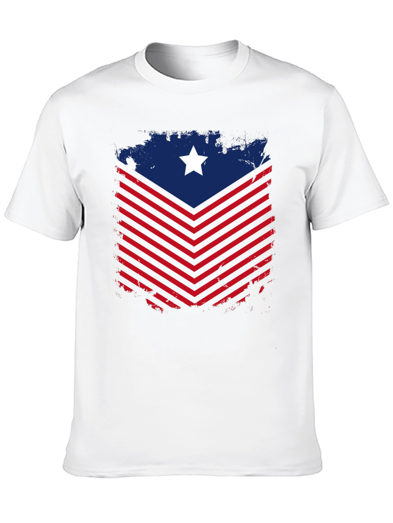 Patriotic Chevron Star Graphic Tee - Mens Black T-Shirt