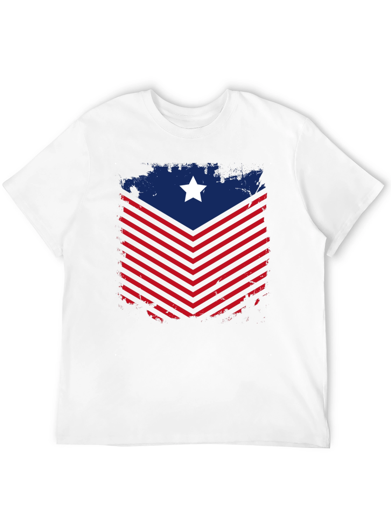 Patriotic Chevron Star Graphic Tee - Mens Black T-Shirt