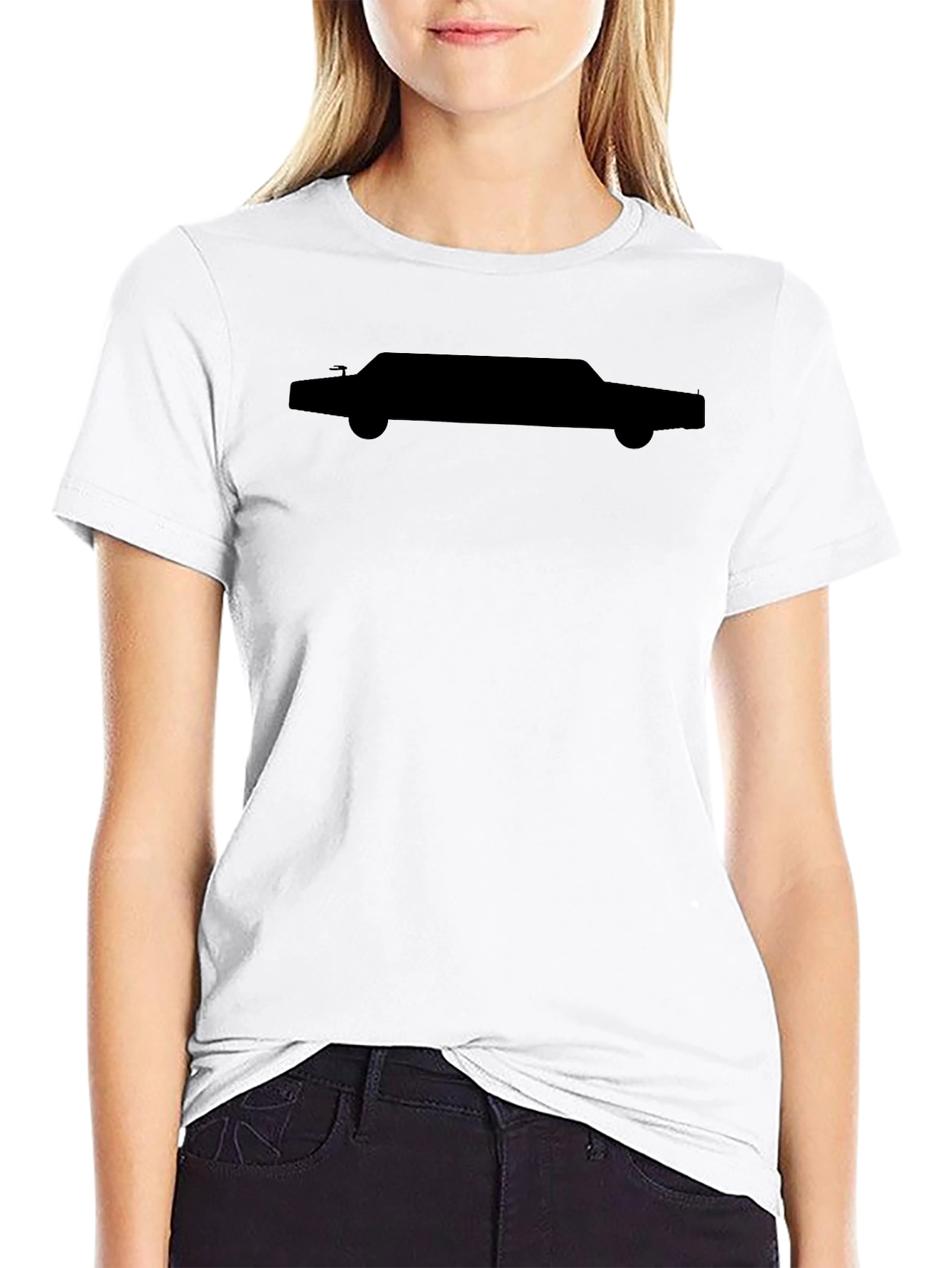 Mens Black T-Shirt with Car Silhouette Graphic