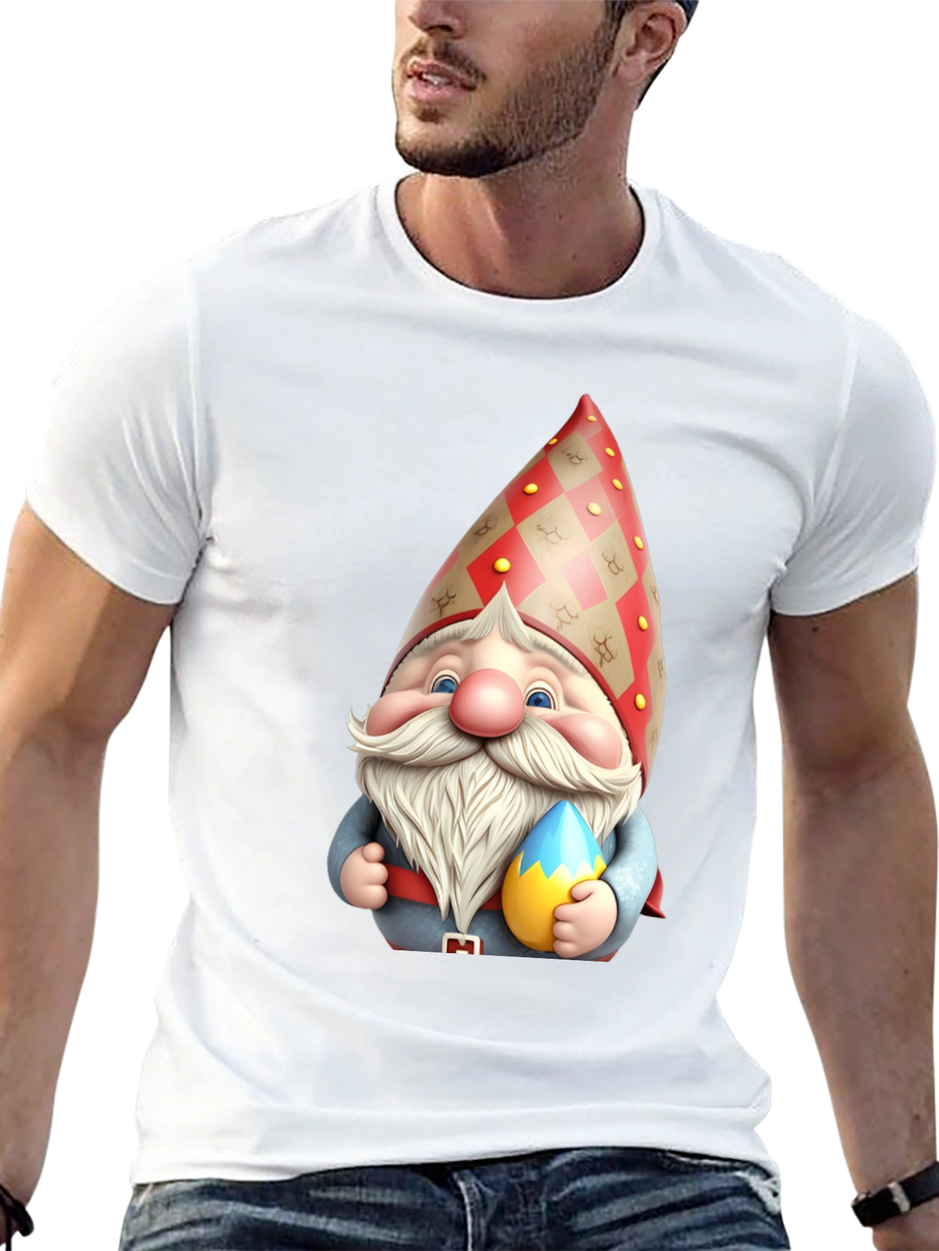 Festive Gnome T-Shirt: Easter Egg Design