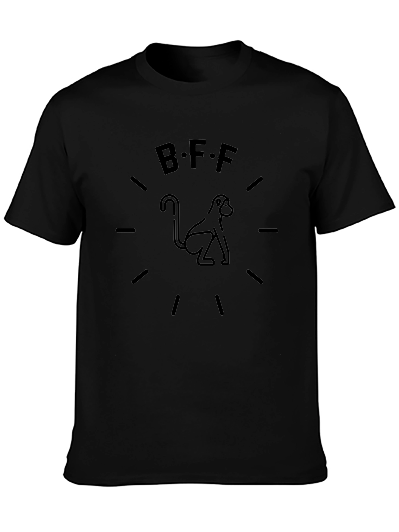 BFF Monkey Graphic Black T-Shirt