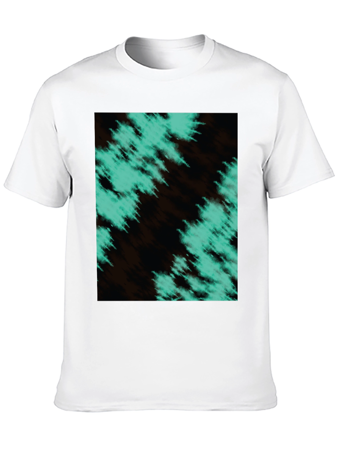 Abstract Teal Graphic Black T-Shirt