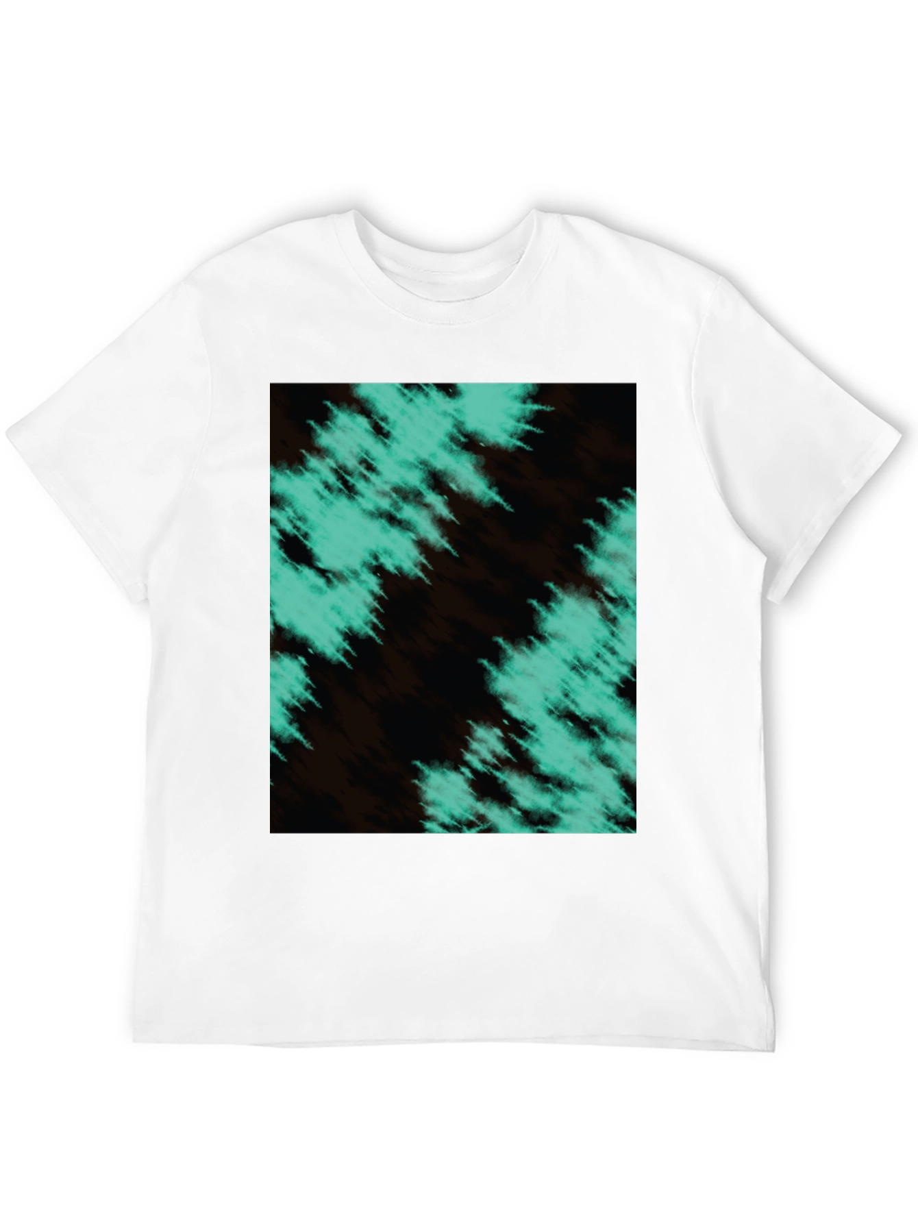 Abstract Teal Graphic Black T-Shirt